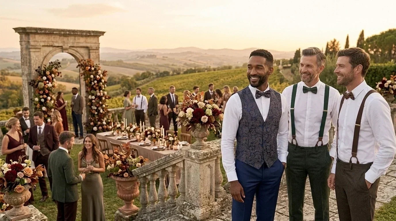 Fall Wedding Style Guide: How to Master Paisley Vests & Ties for Autumn Ceremonies