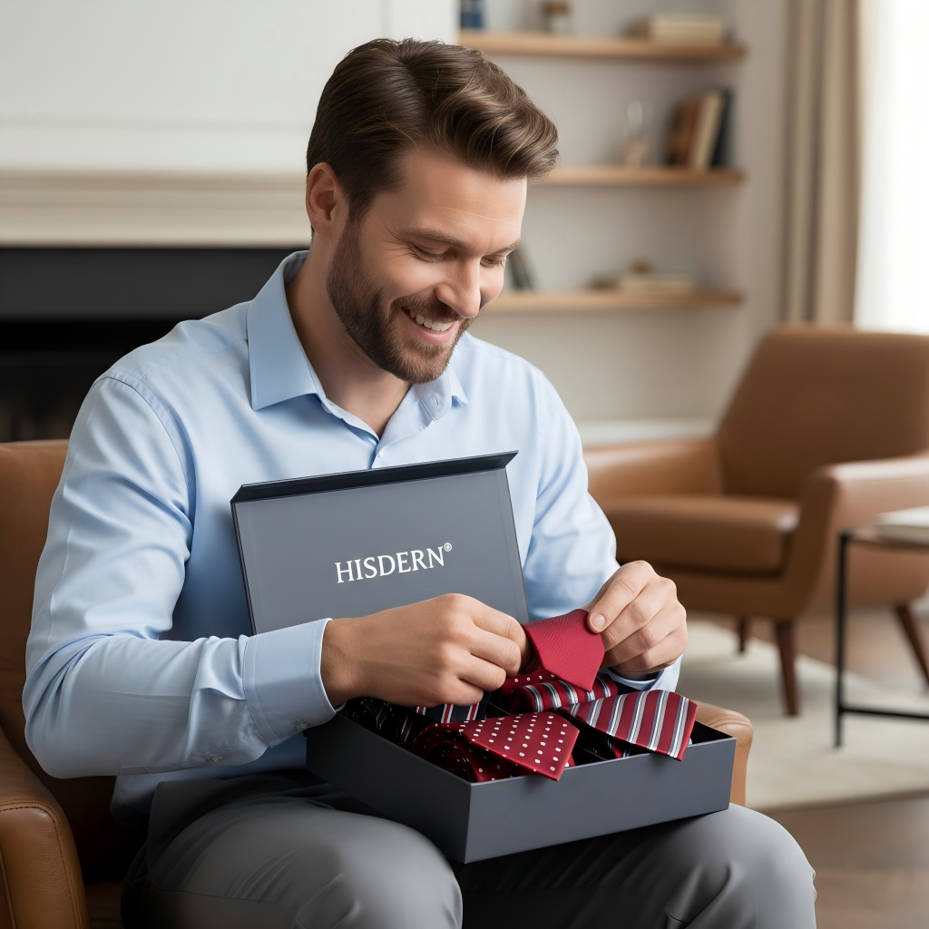 3-piece men's necktie gift set in luxury box
