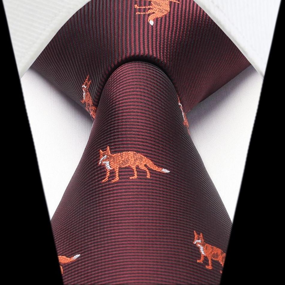 Fox Tie Handkerchief Set - MAROON