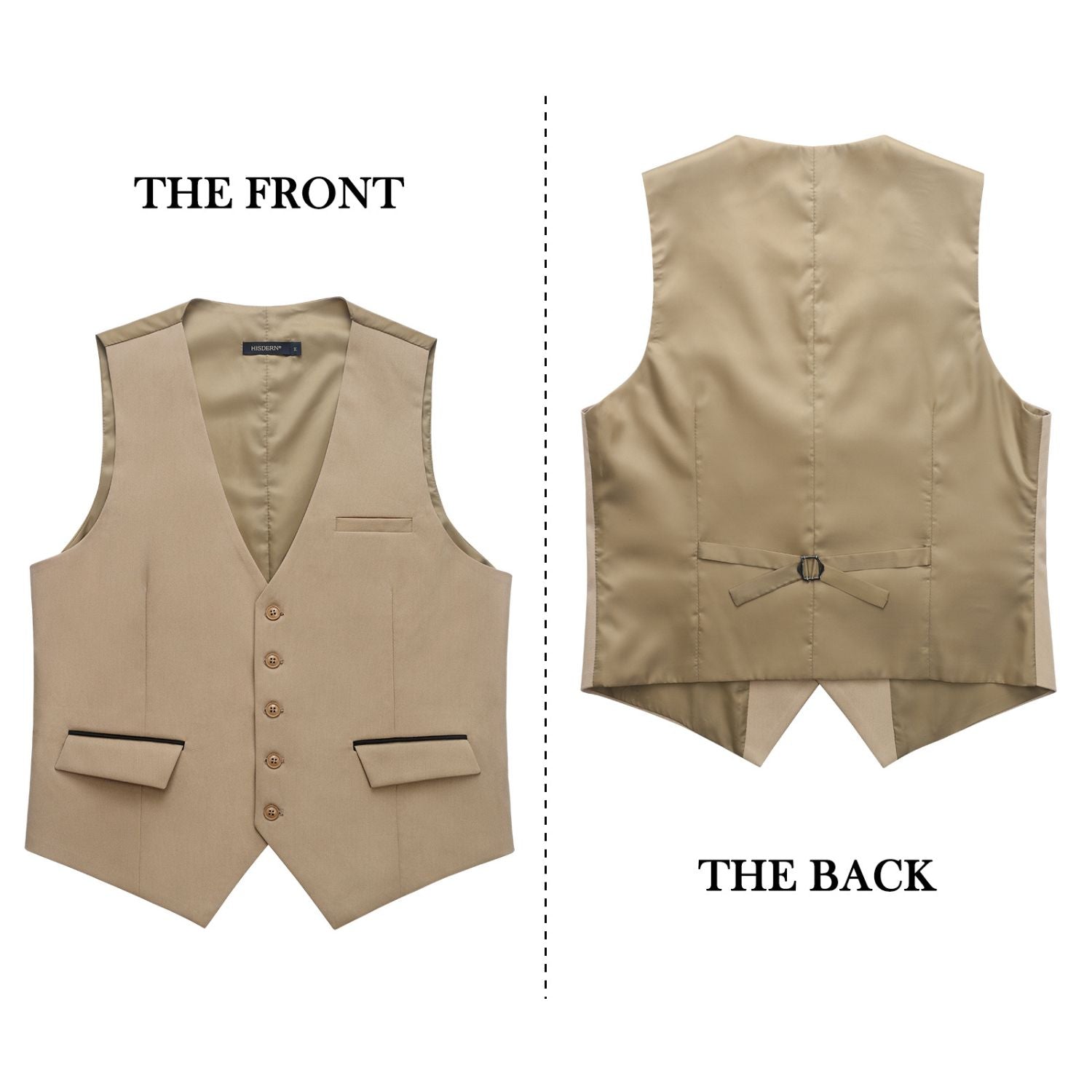 Solid Slim Vest - E-LIGHT KHAKI