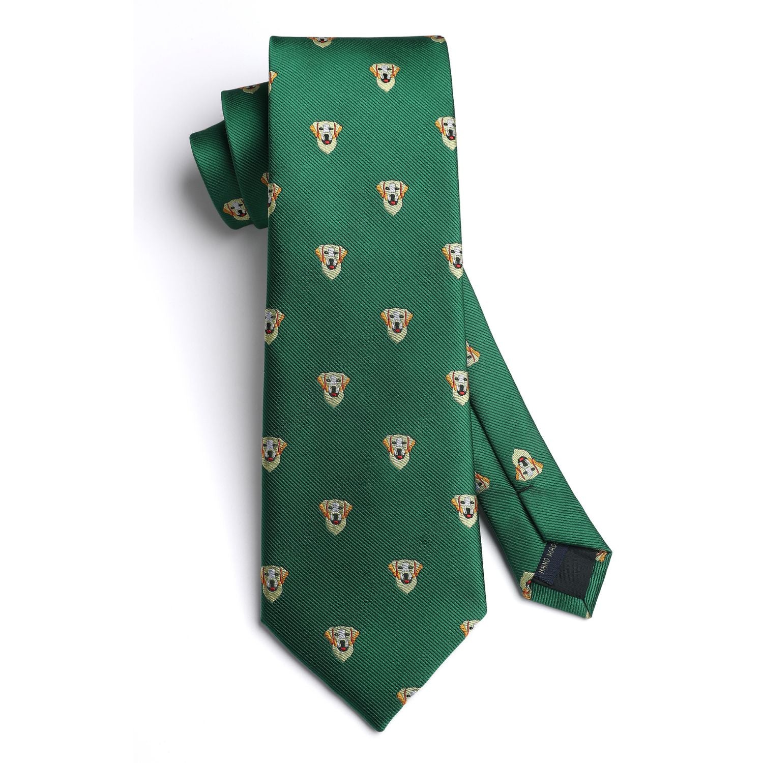 Golden Retriever Tie Handkerchief Set - GREEN-2