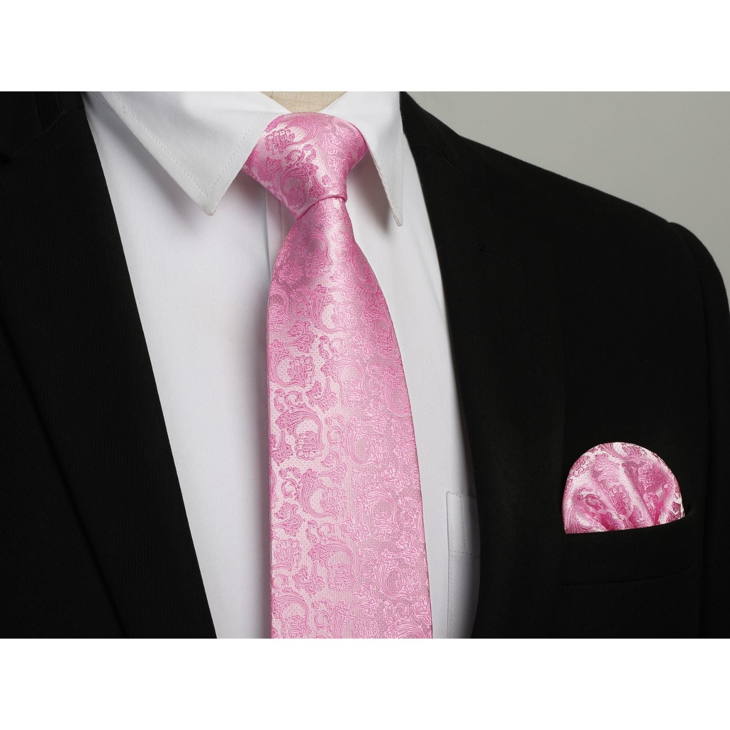 Floral Tie Handkerchief Set -29 PINK