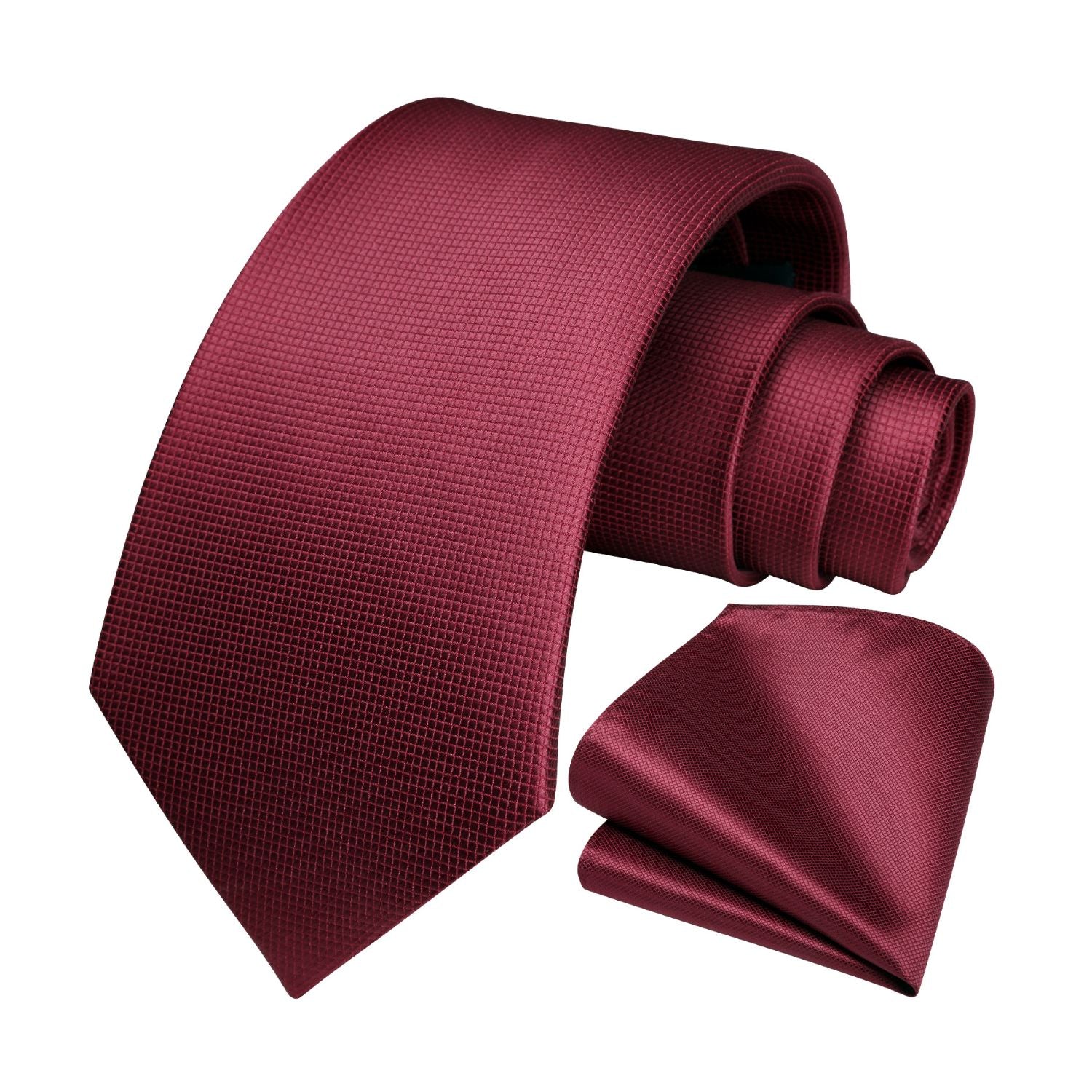 Houndstooth Tie Handkerchief Set - RED 2