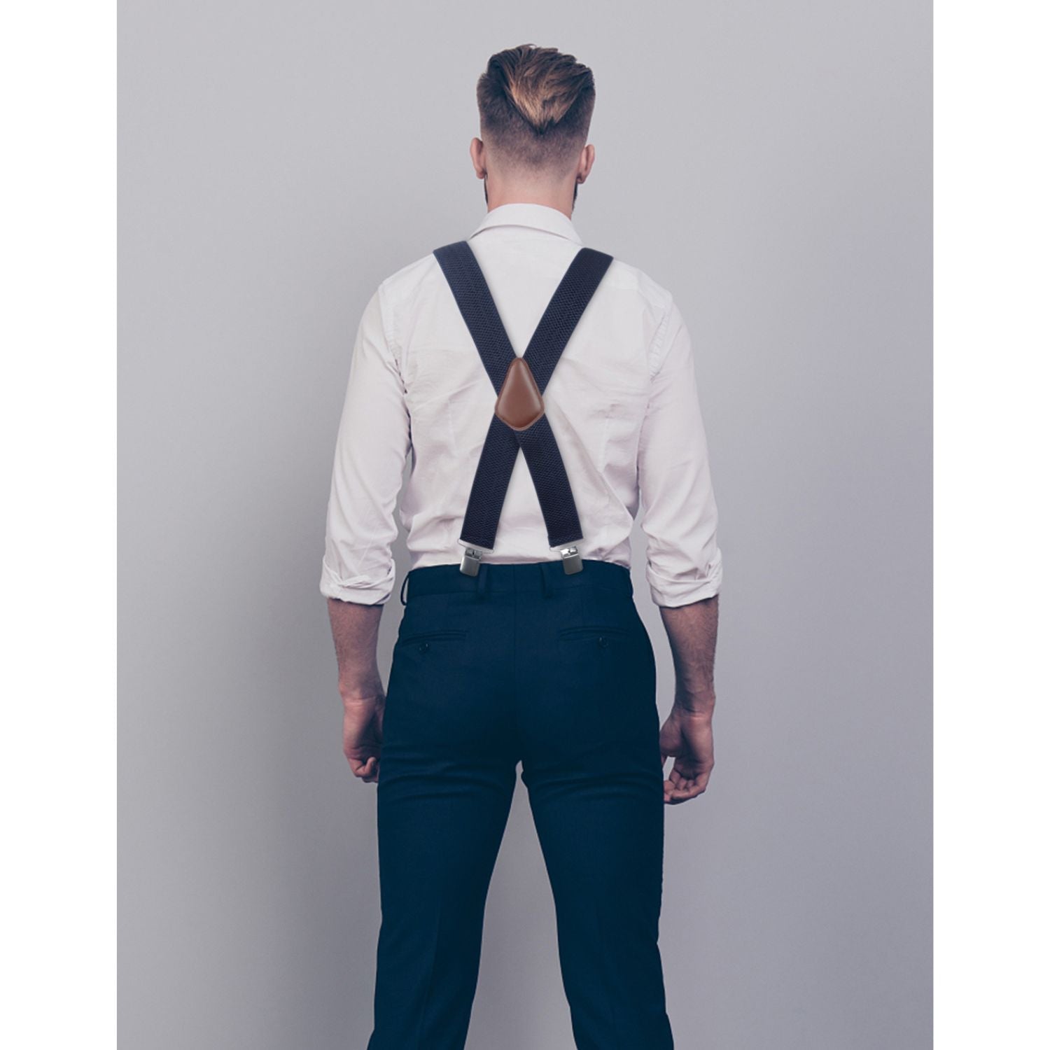 Thick Trouser 2 inch Adjustable Suspender - NAVY BLUE-2