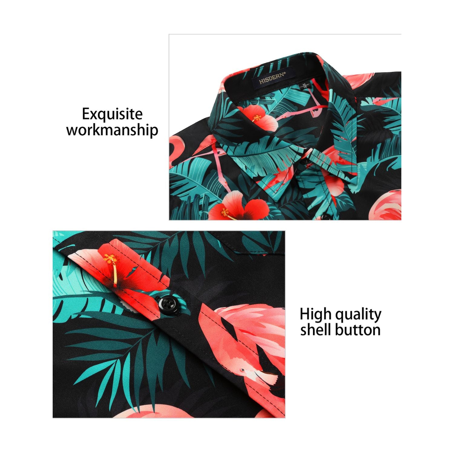 Hawaiian Tropical Shirts with Pocket - A-AQUA