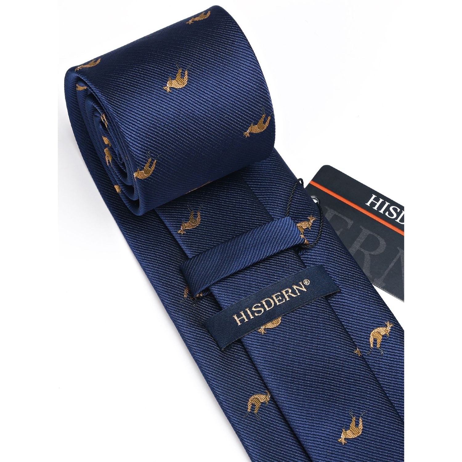 Kangaroo Tie Handkerchief Set - NAVY BLUE