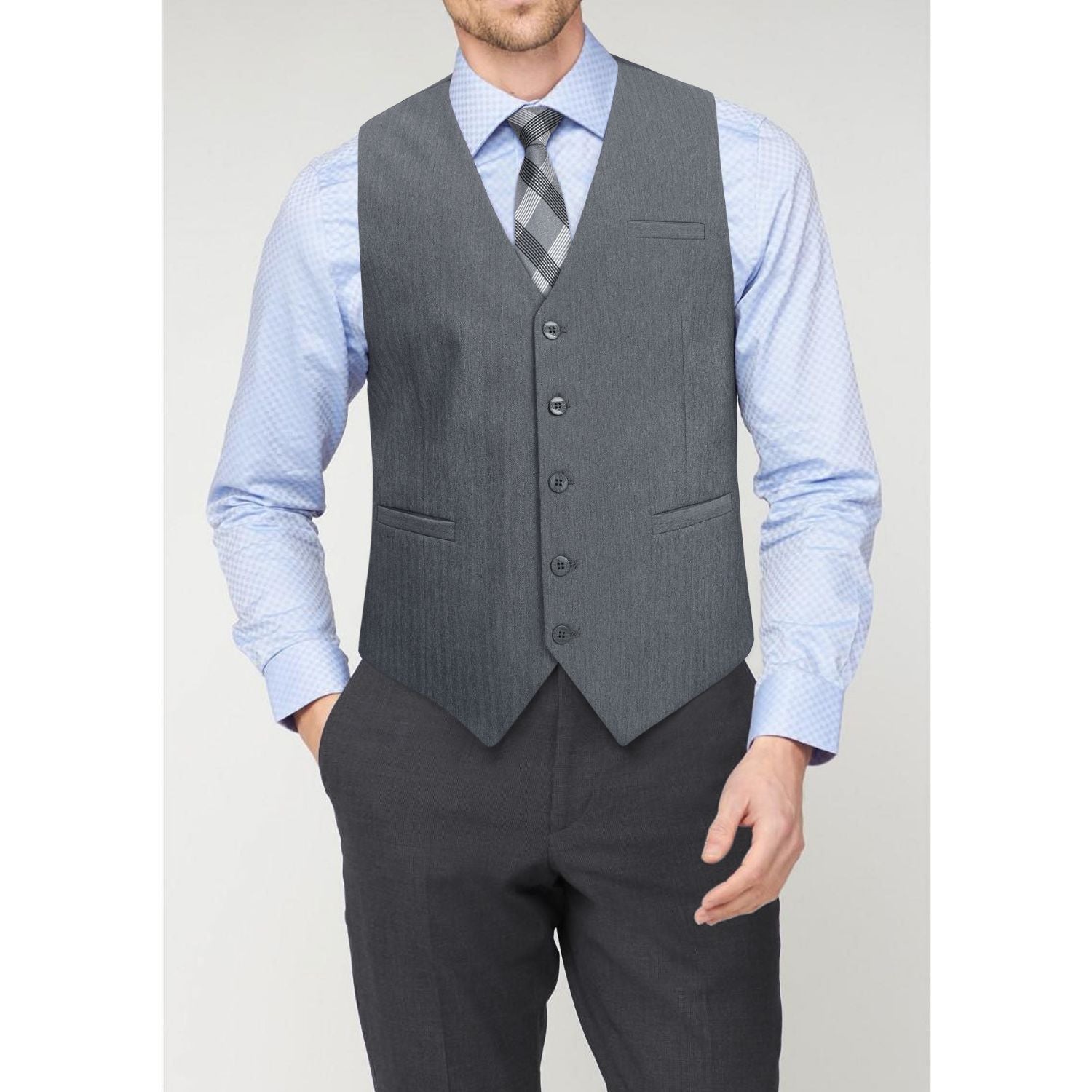 Solid Slim Vest - C2-GREY