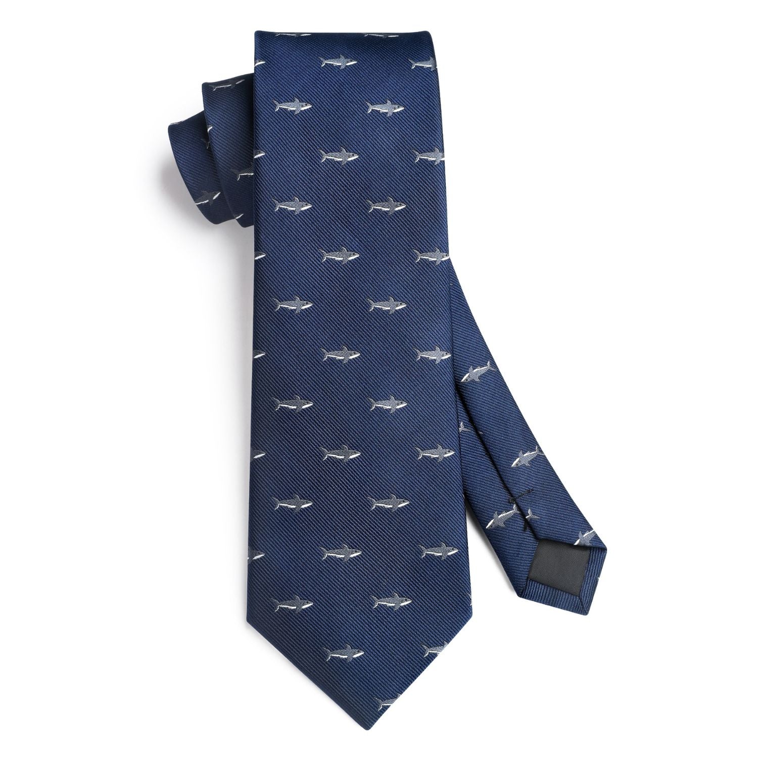 Shark Tie Handkerchief Set - Z-NAVY BLUE