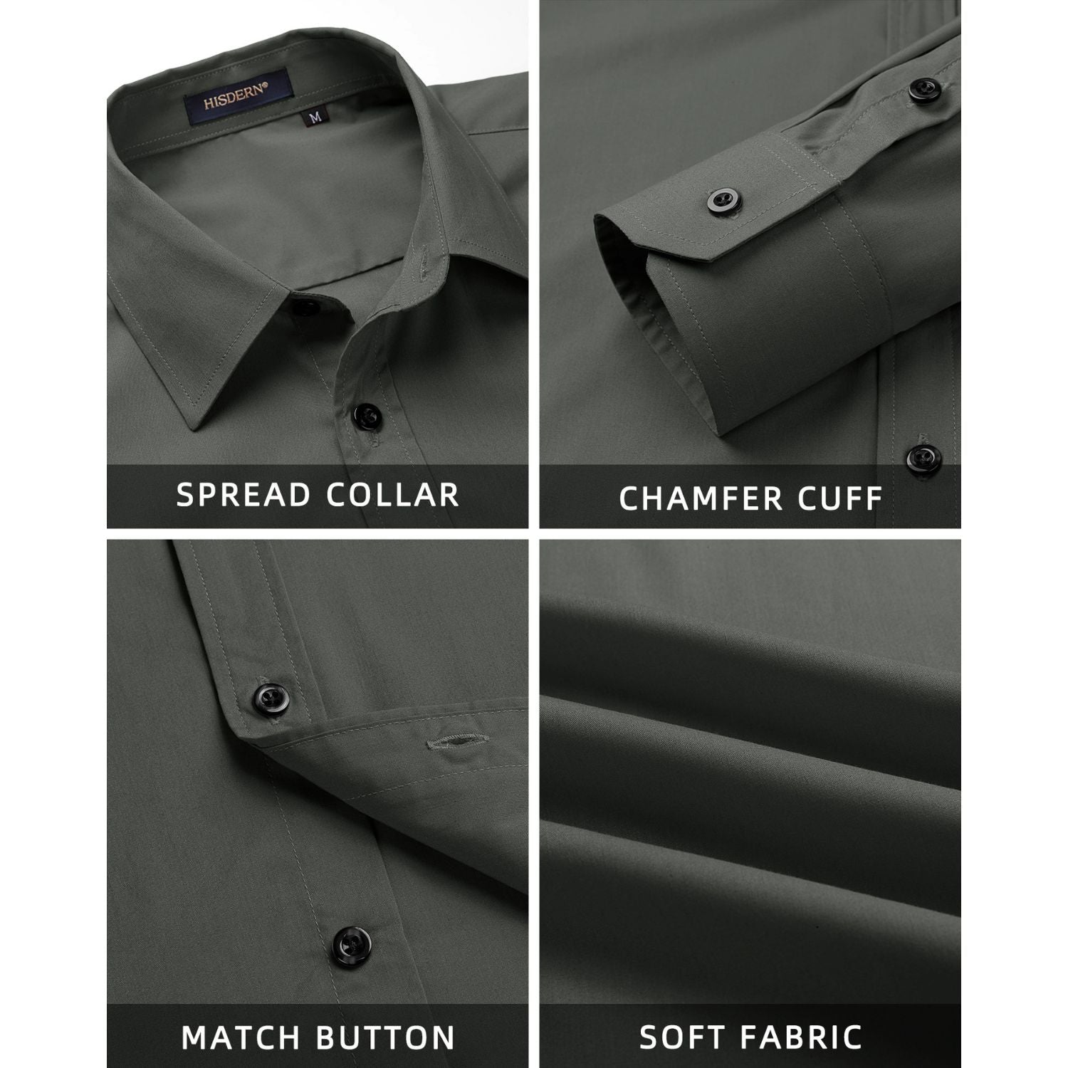Casual Formal Shirt with Pocket - GREY
