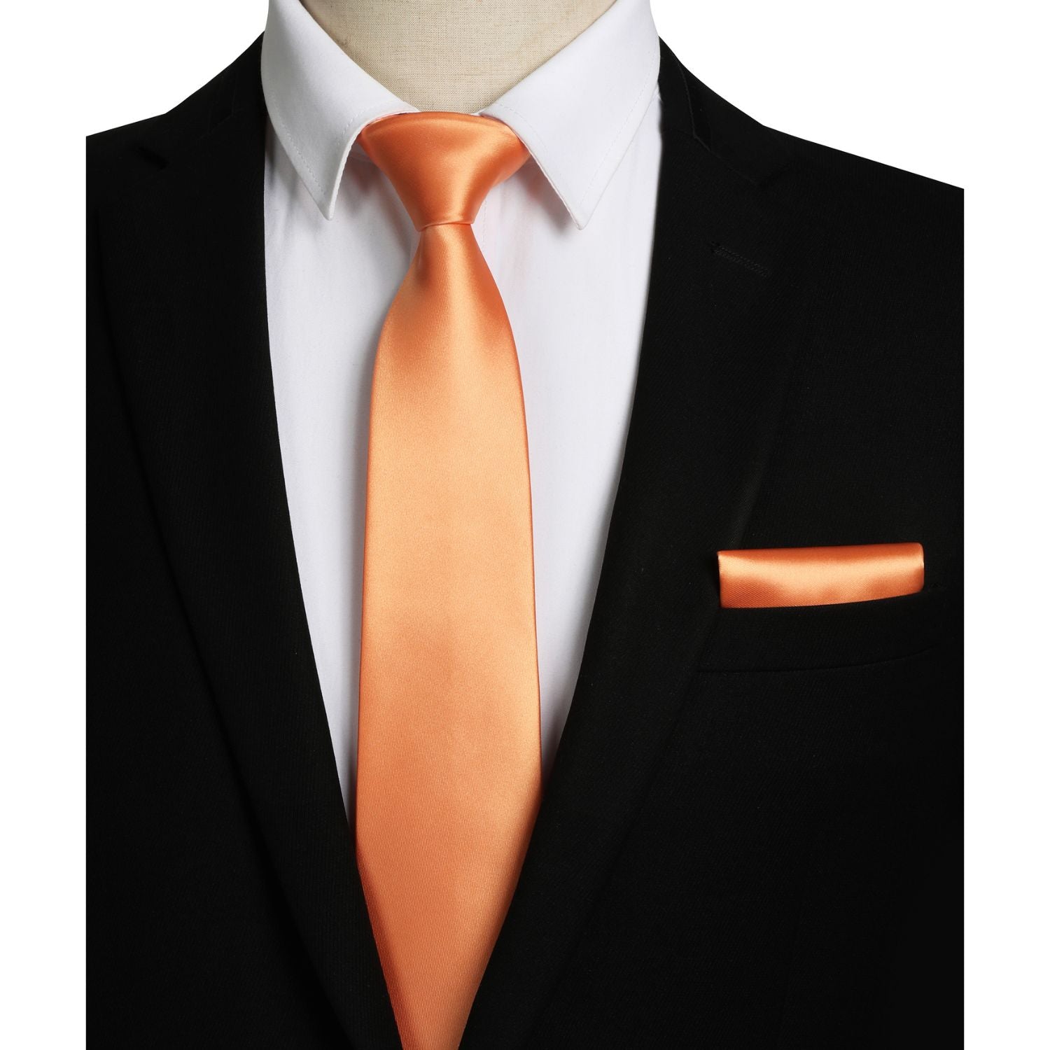 Solid Tie Handkerchief - LIGHT ORANGE SOLID