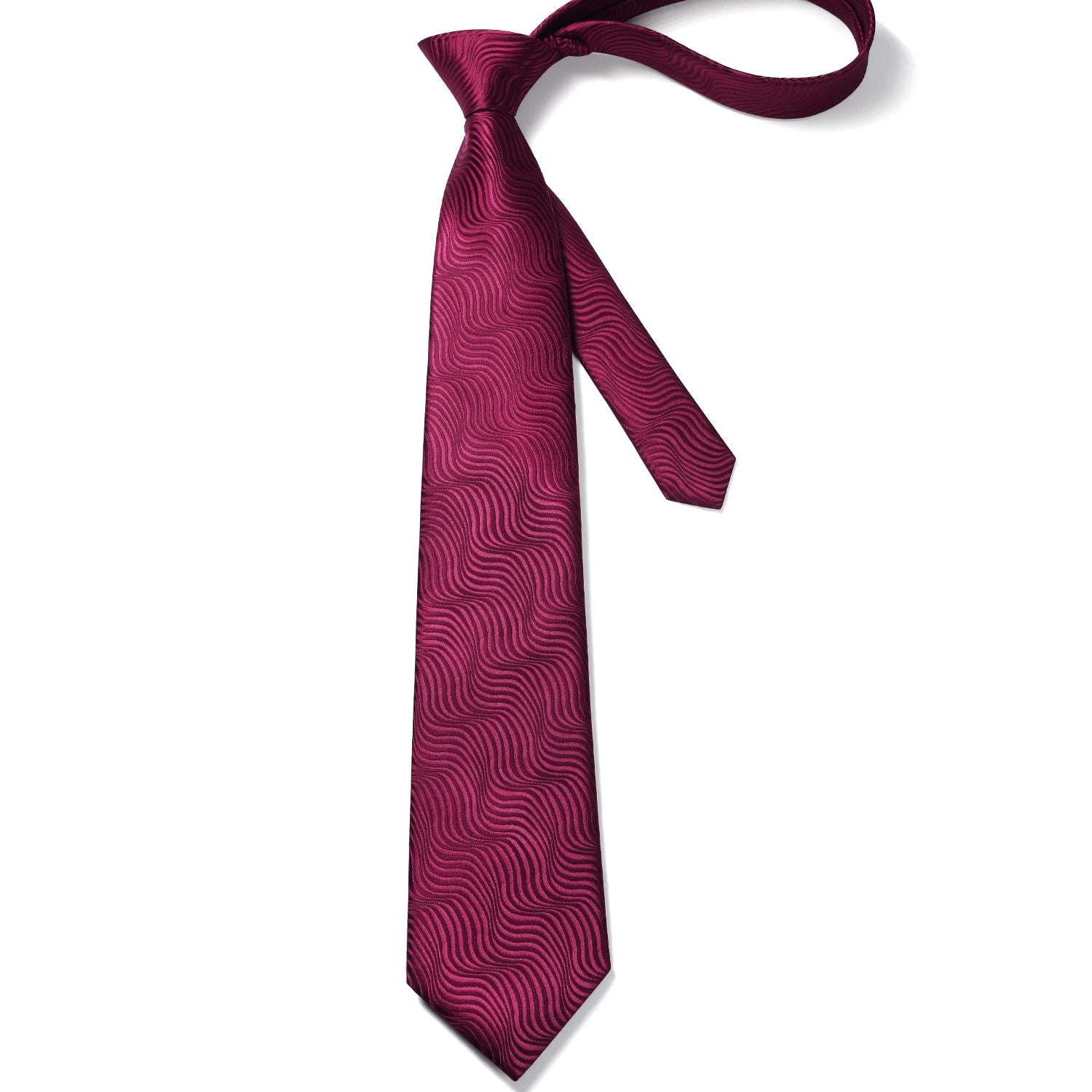 Houndstooth Tie Handkerchief Set - B-05 BURGUNGY 2