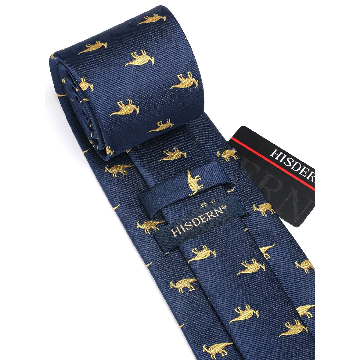 Dinosaur Tie Handkerchief Set - NAVY BLUE