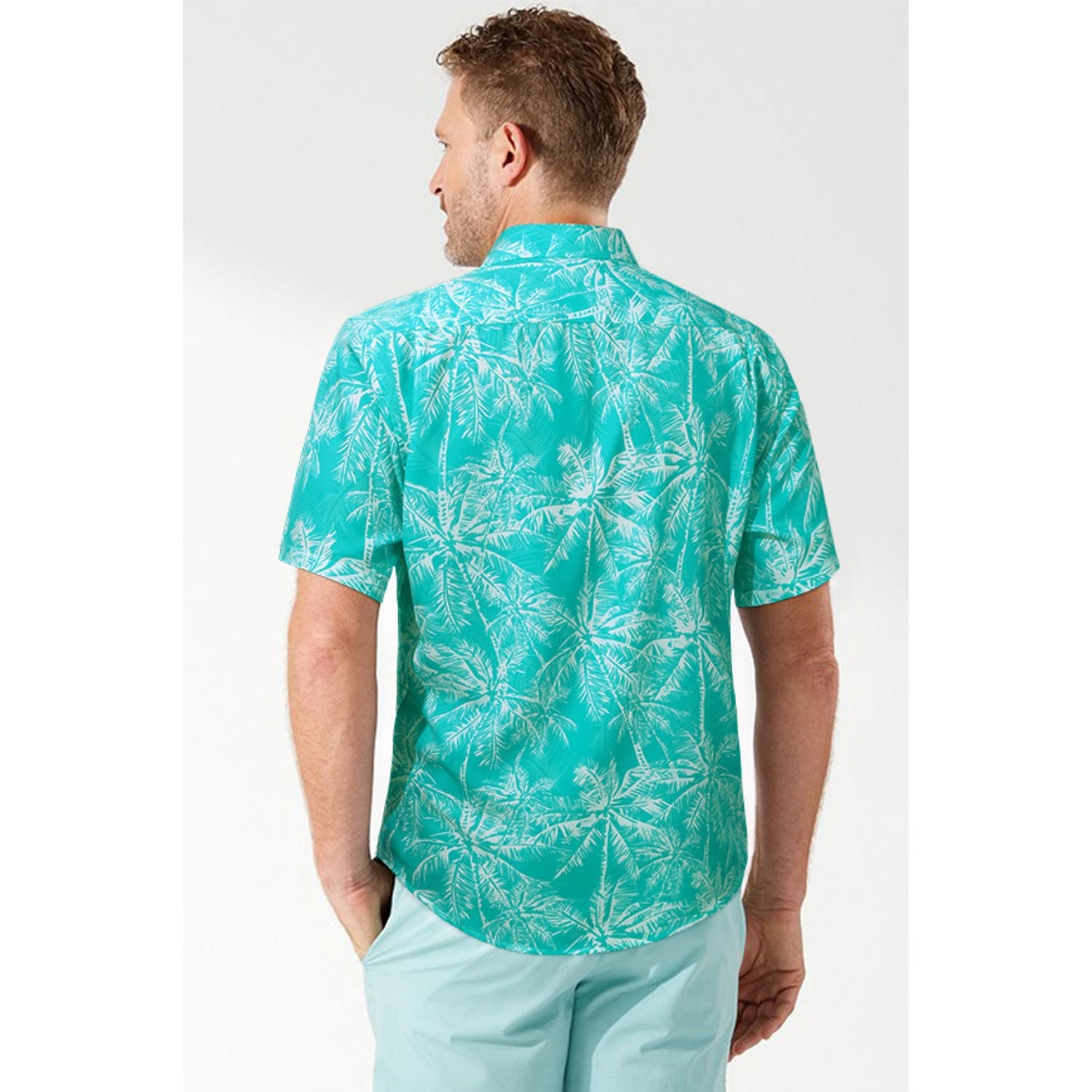 Hawaiian Tropical Shirts with Pocket - A-AQUA