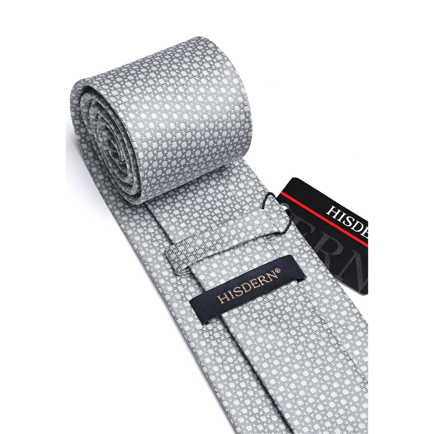 Houndstooth Tie Handkerchief Set - Z-GREY