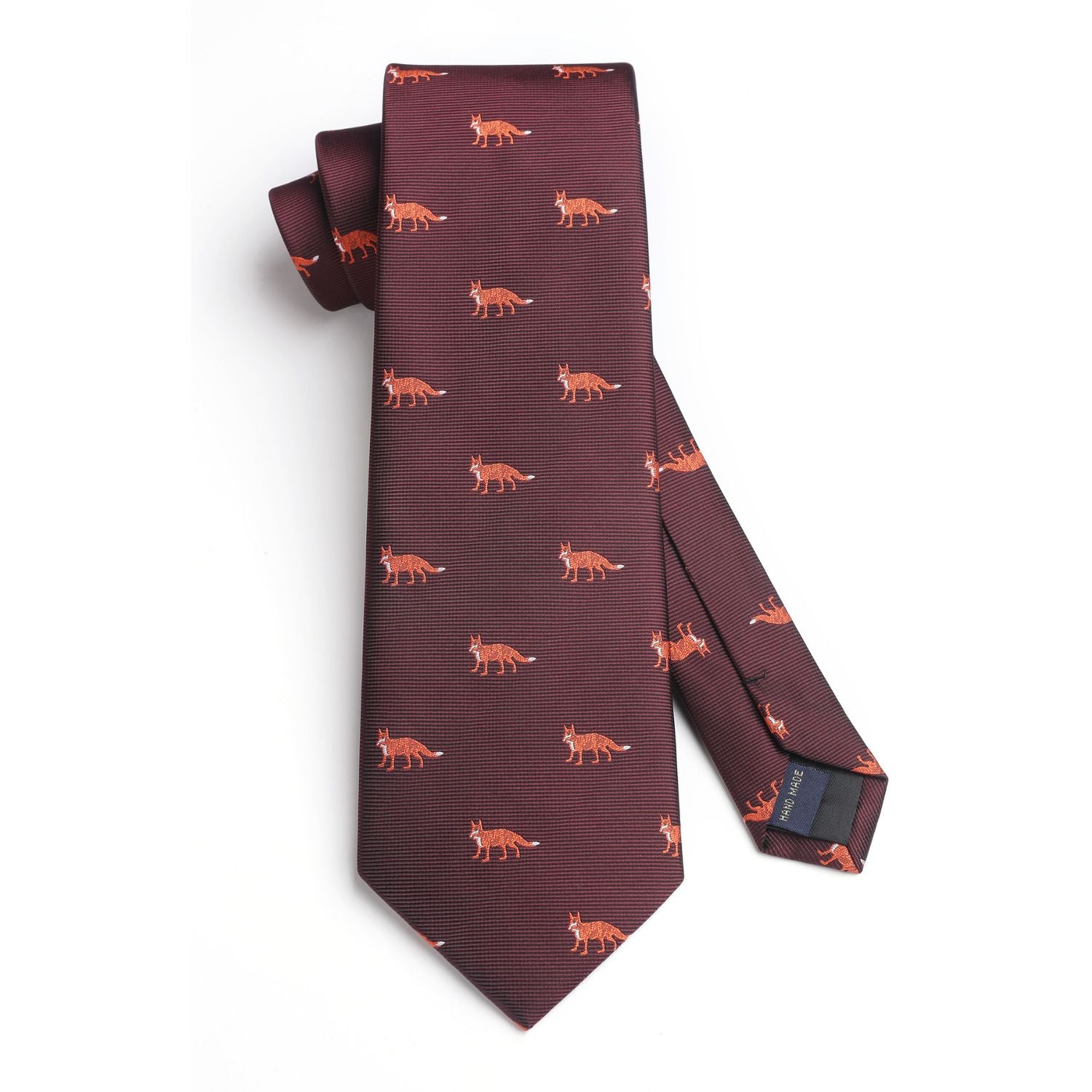 Fox Tie Handkerchief Set - MAROON