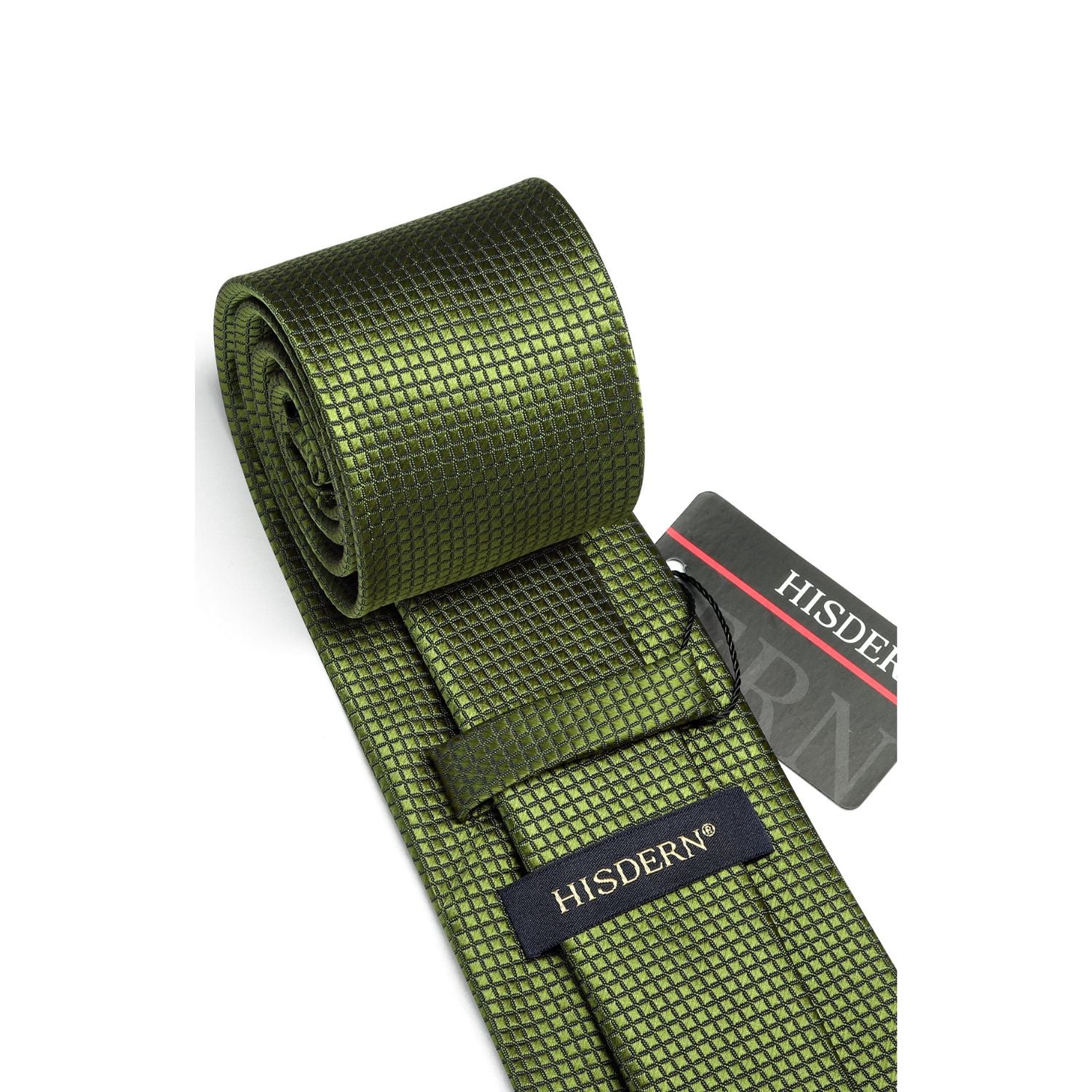 Plaid Tie Handkerchief Set - GOLD-4