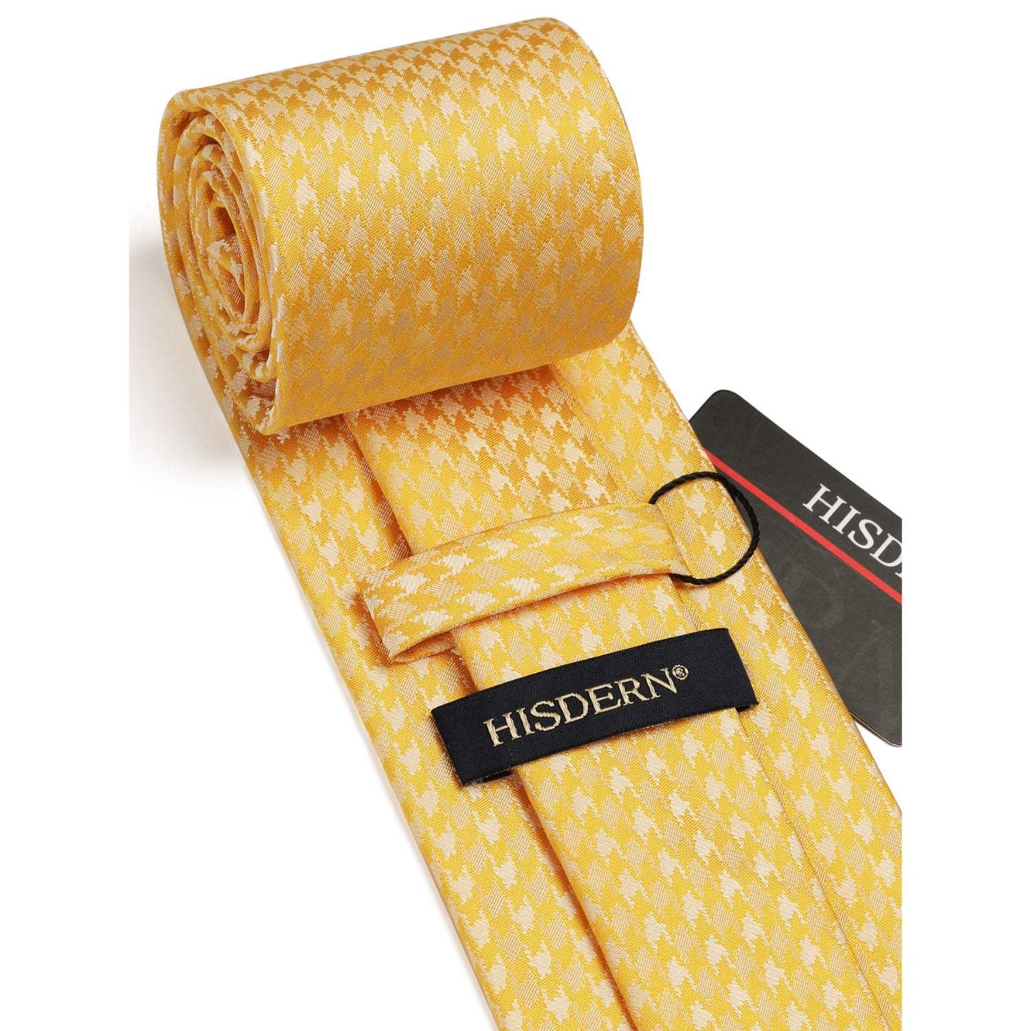 Houndstooth Tie Handkerchief Set - D-03 CHAMPAGNE