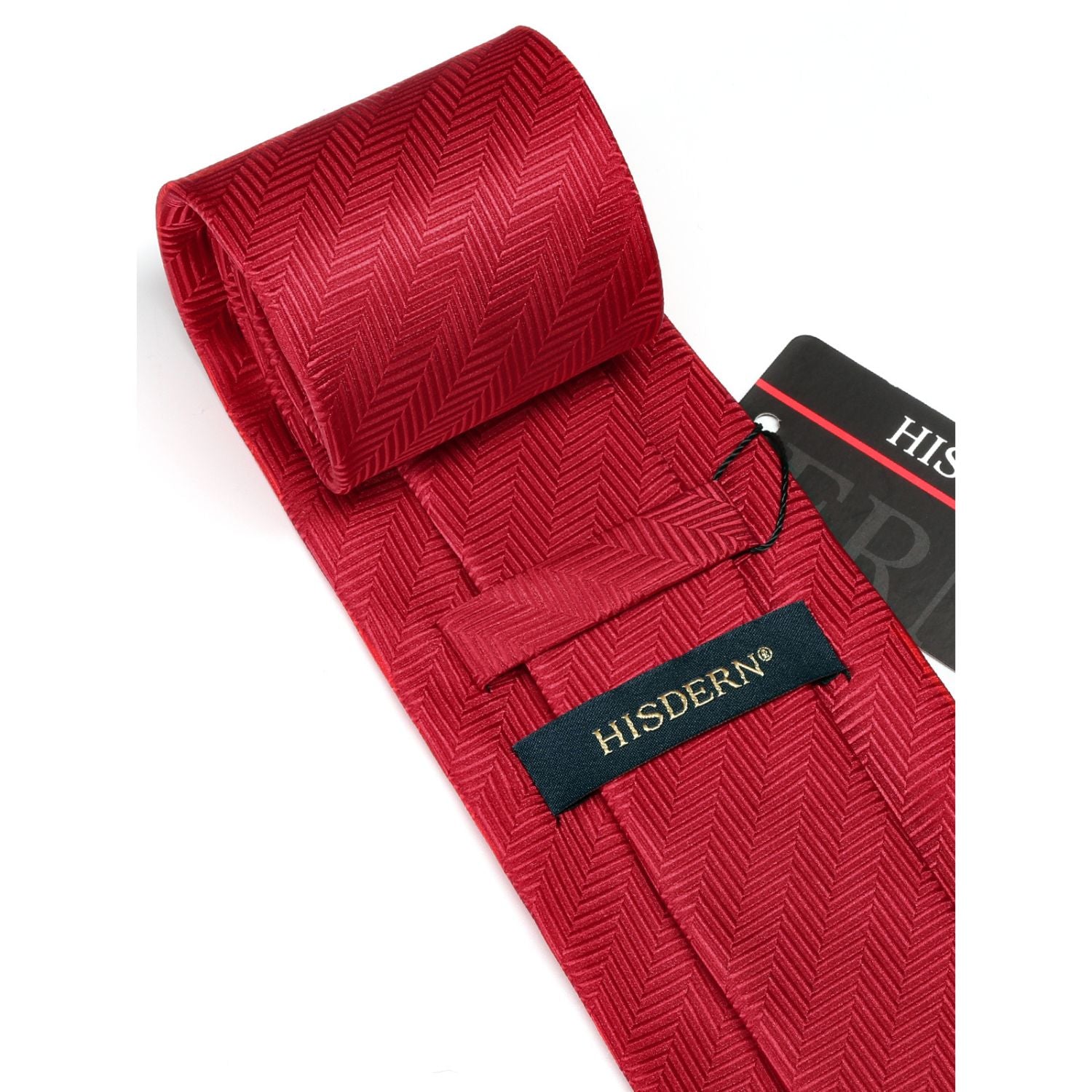 Stripe Tie Handkerchief Set - RED