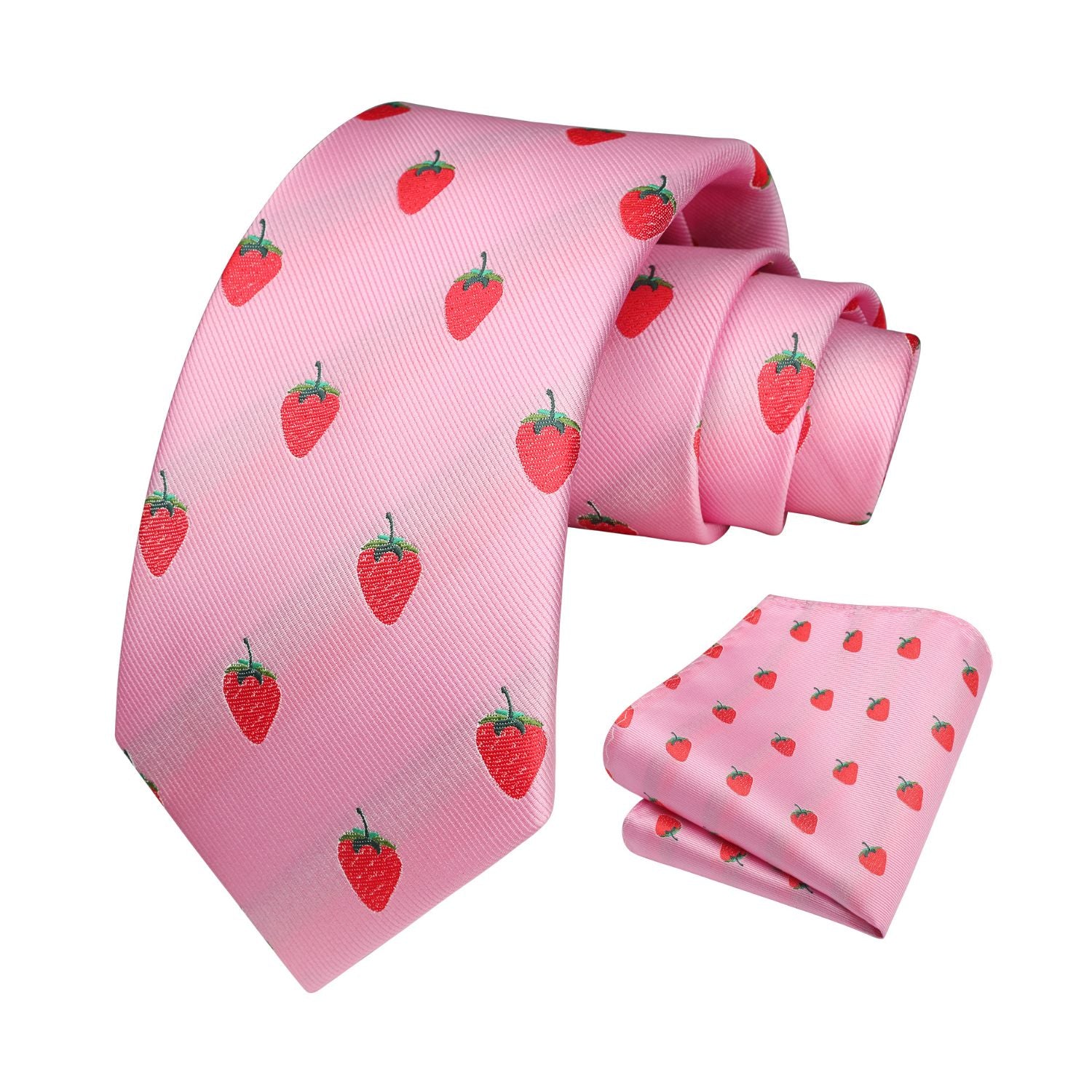 Strawberry Tie Handkerchief Set - PINK