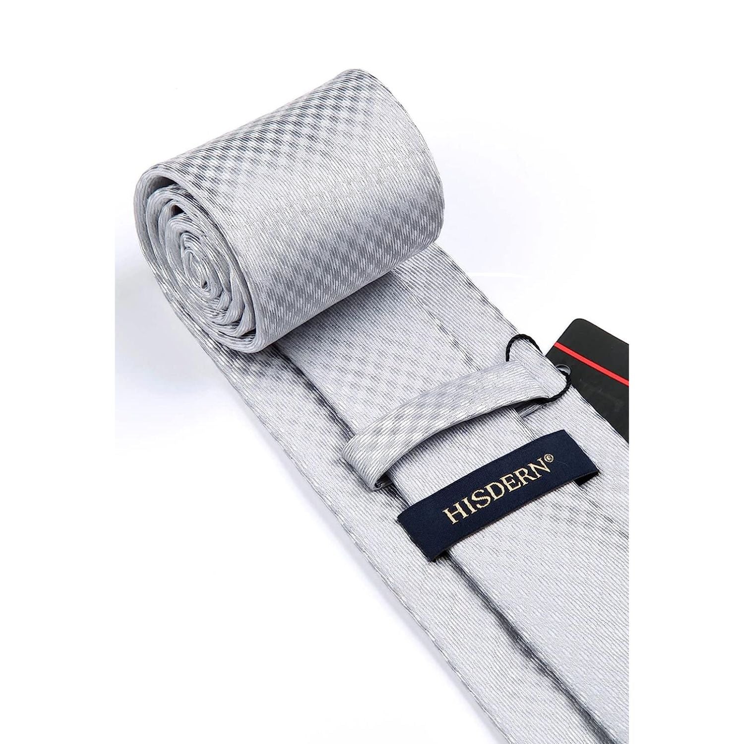 Plaid Tie Handkerchief Clip - 01 SILVER