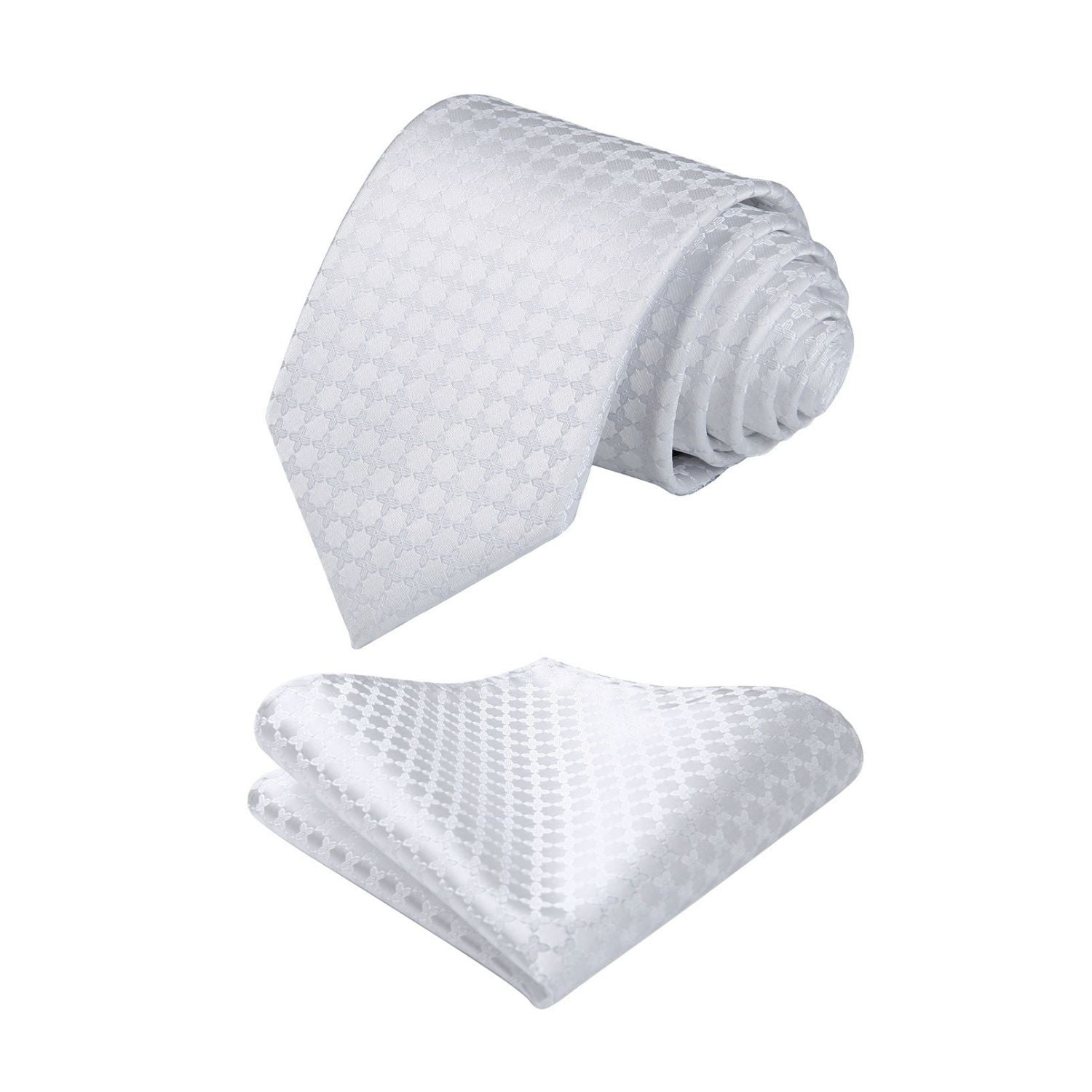 Polka Dot Tie Handkerchief Set - D-WHITE