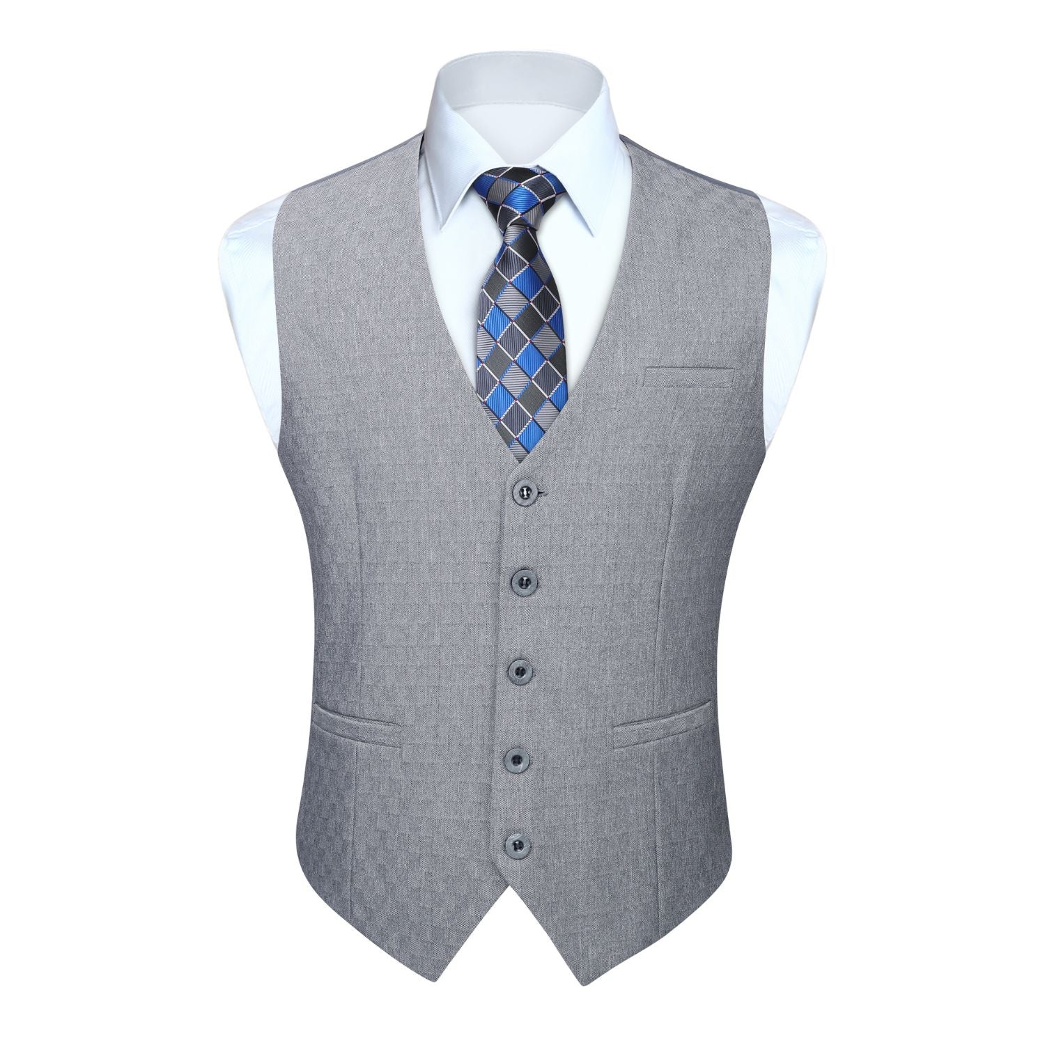 Solid Slim Vest - D2-LIGHT GREY