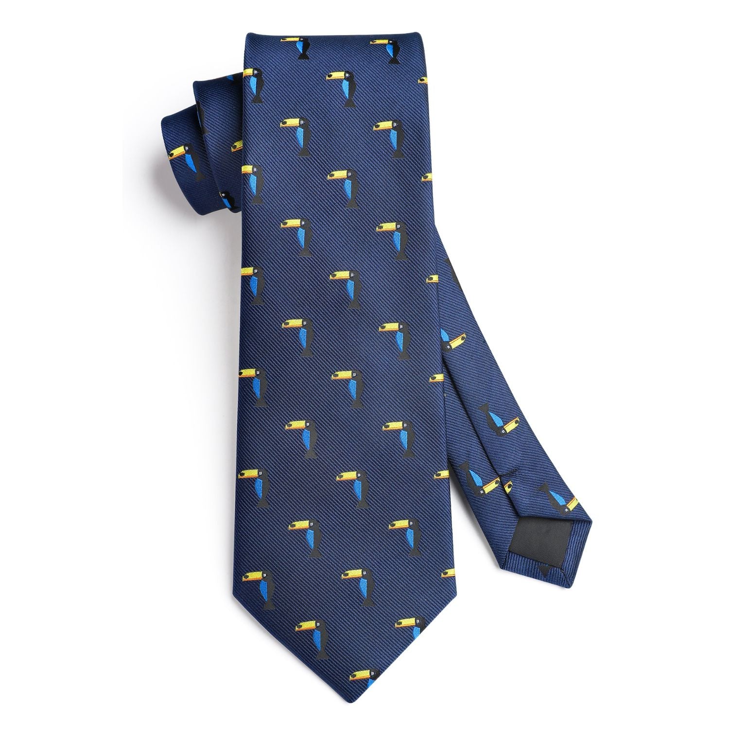 Parrot Tie Handkerchief Set - 06-NAVY BLUE