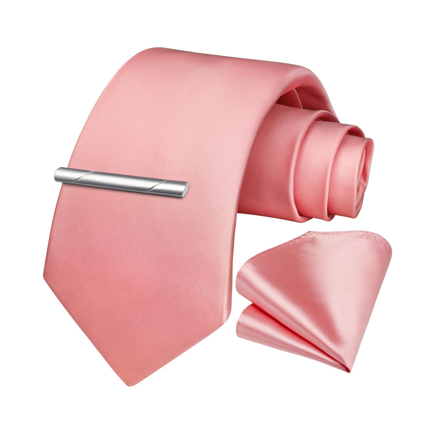 Solid Tie Handkerchief Clip - PINK-2