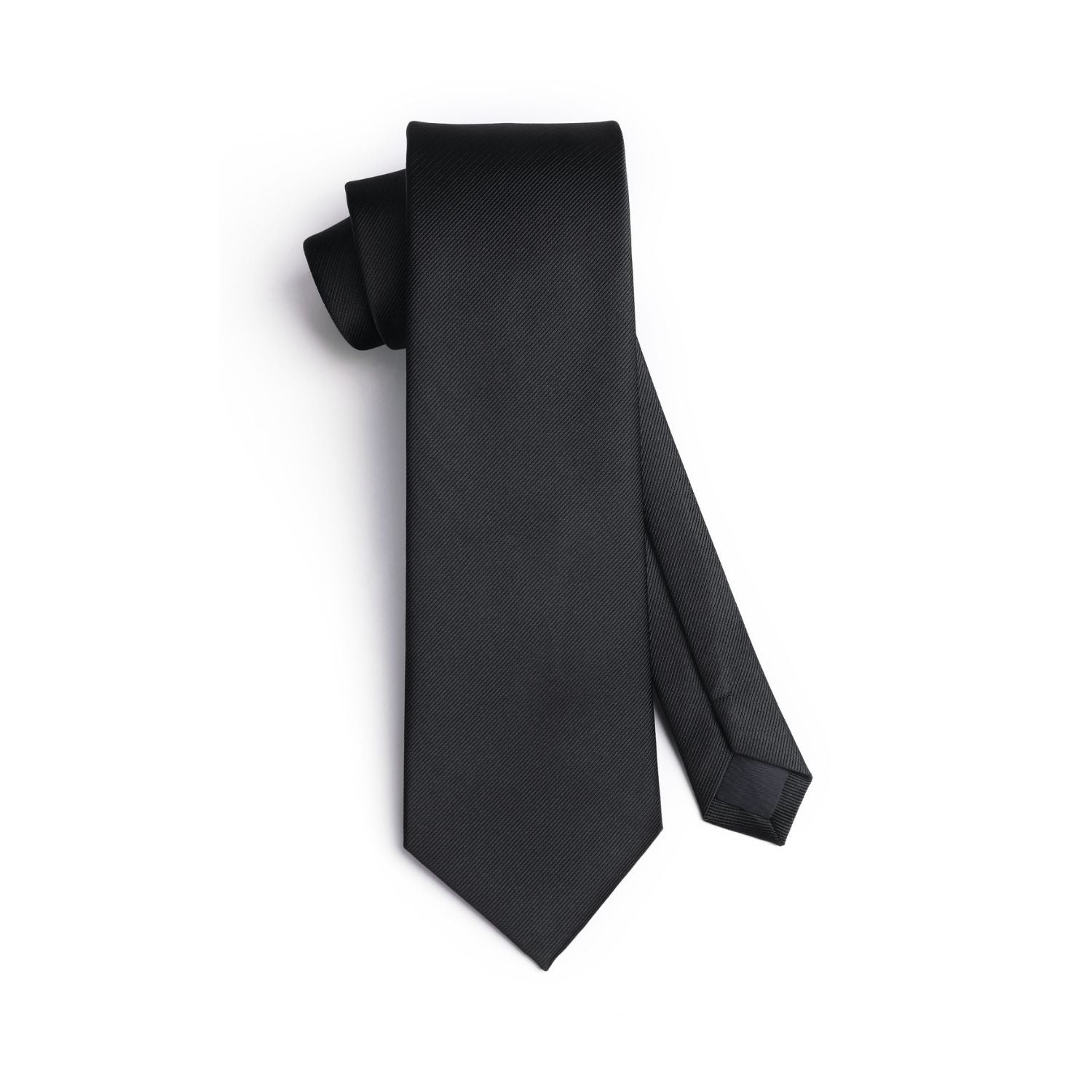 Solid Tie Handkerchief Cufflinks - BLACK