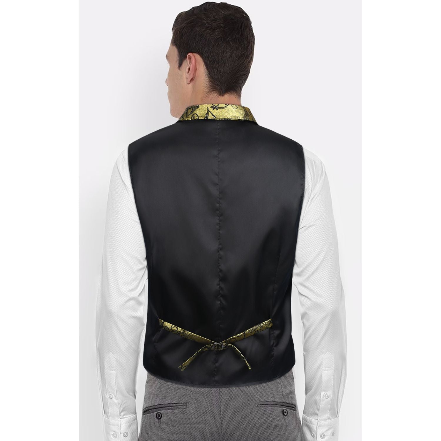 Gothic Lapel Vest for Men - GOLD 2/BLACK