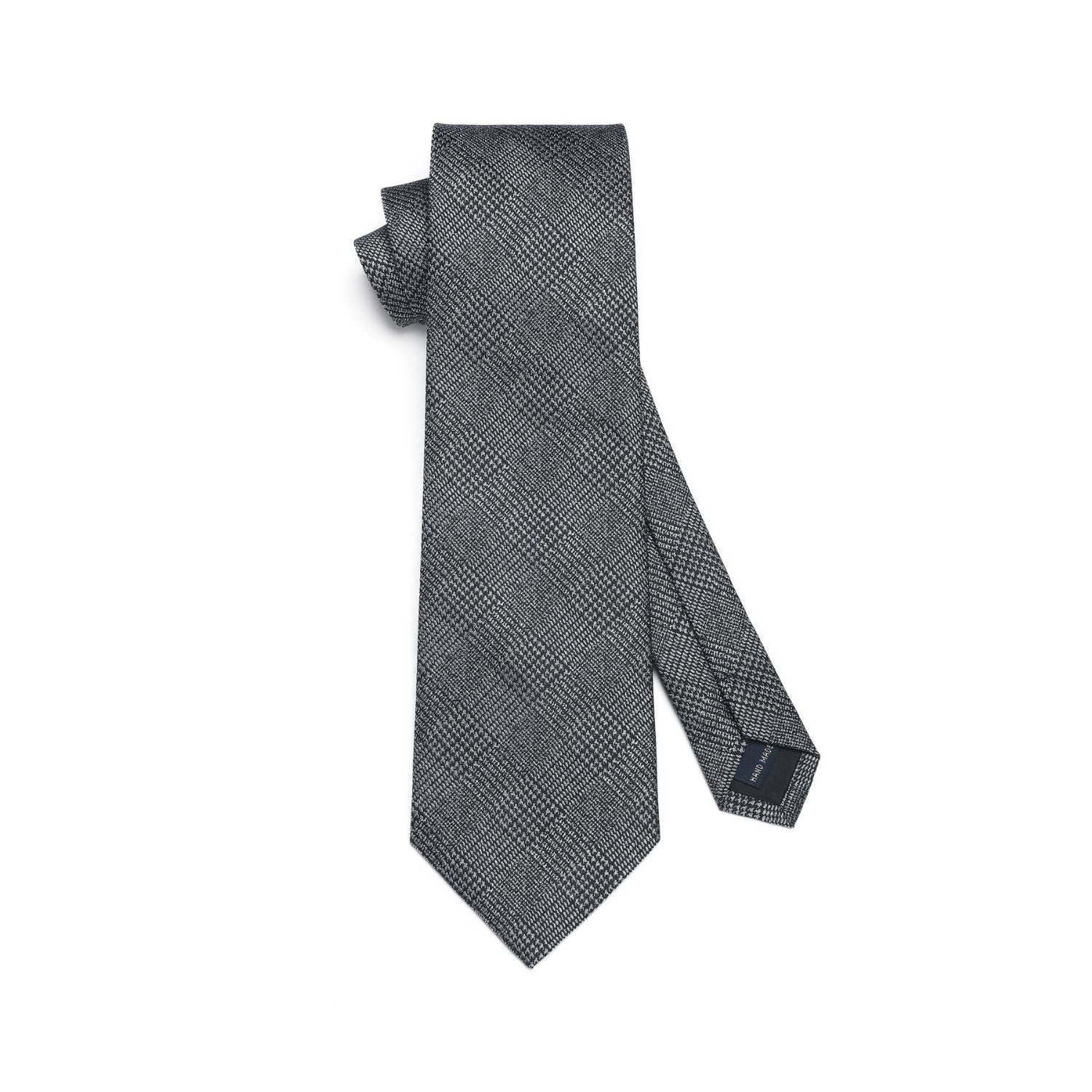 Plaid Tie Handkerchief Set - GREY