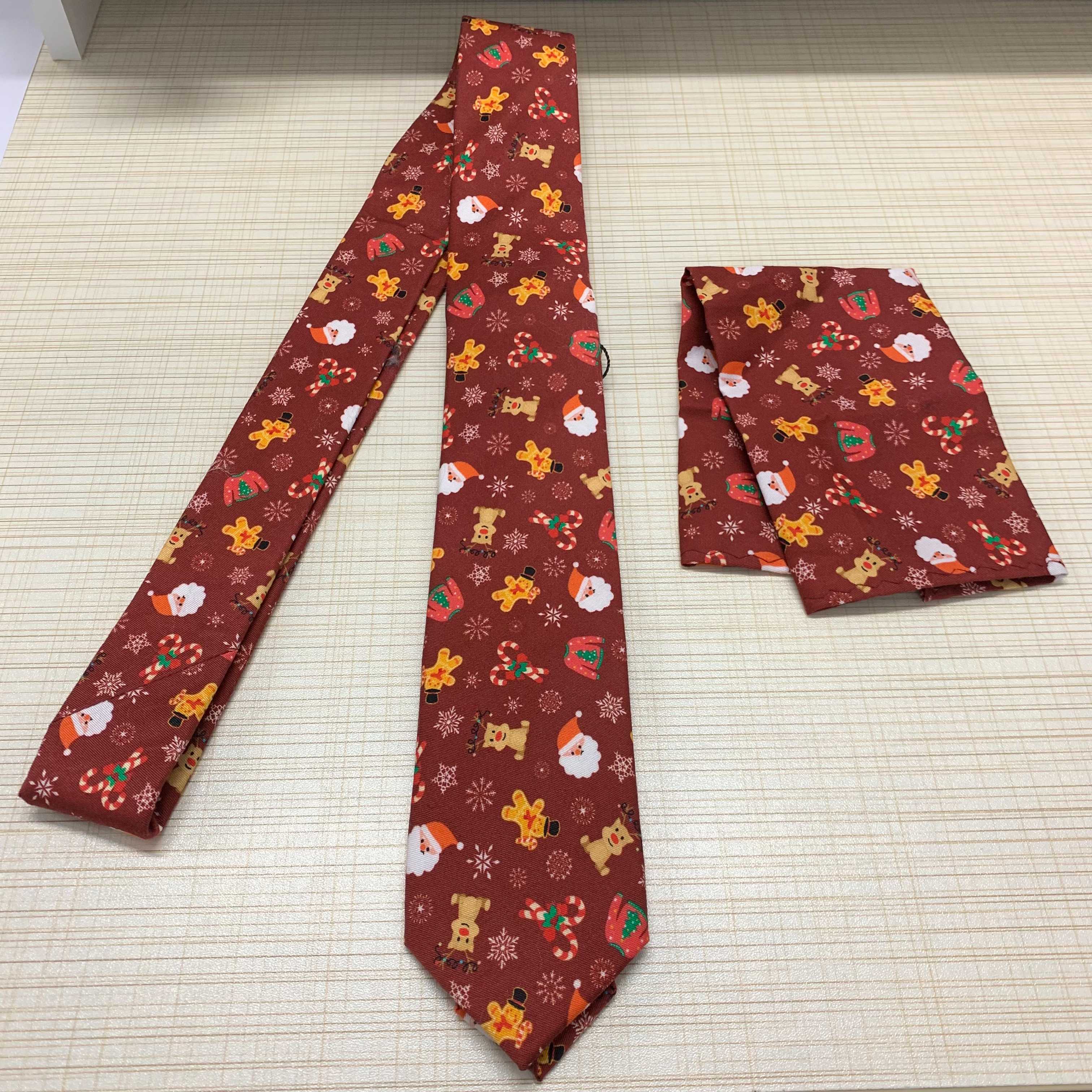 Hisdern Christmas Tie Set Red Candy Holiday Party Accessories