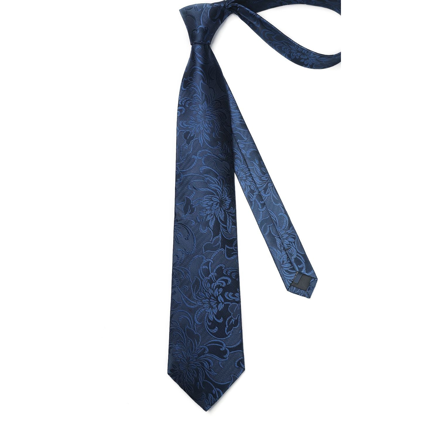 Floral Tie Handkerchief Cufflinks - A-NAVY BLUE2