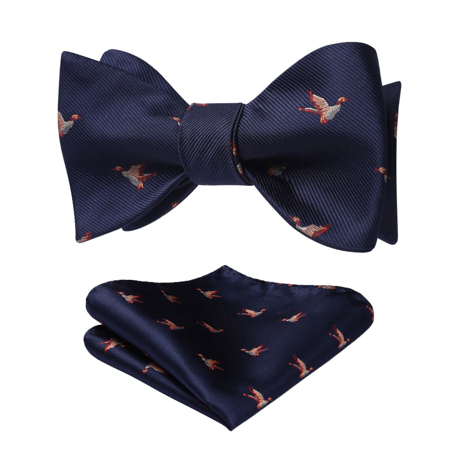 Bird Bow Tie & Pocket Square - NAVY