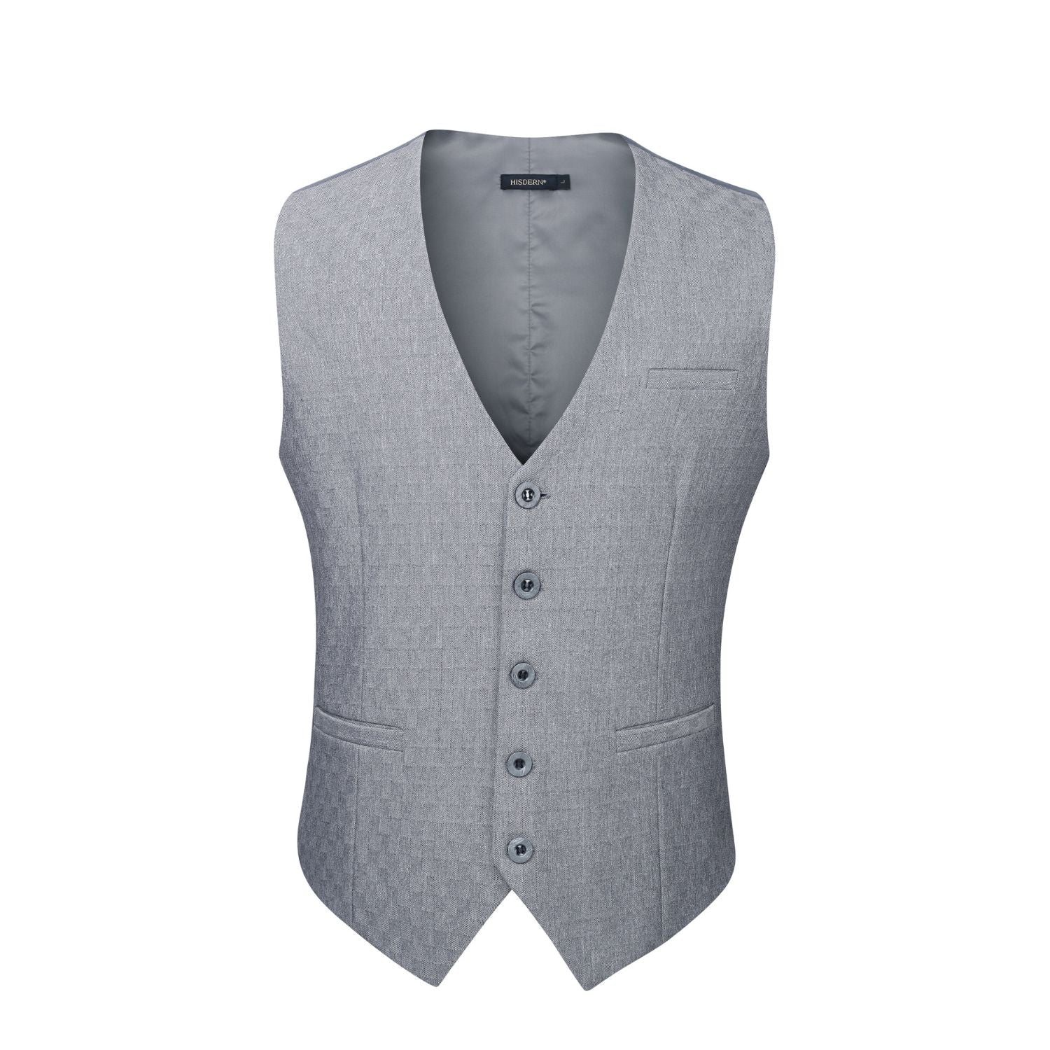 Solid Slim Vest - D2-LIGHT GREY