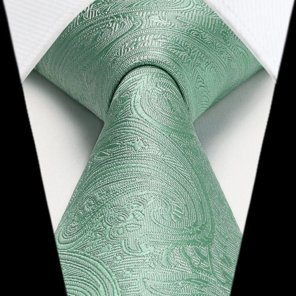 Paisley Tie Handkerchief Set - E7-SAGE GREEN