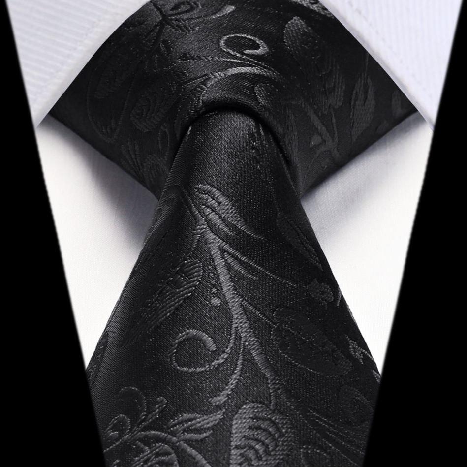 Paisley Tie Handkerchief Set - 03A-BLACK