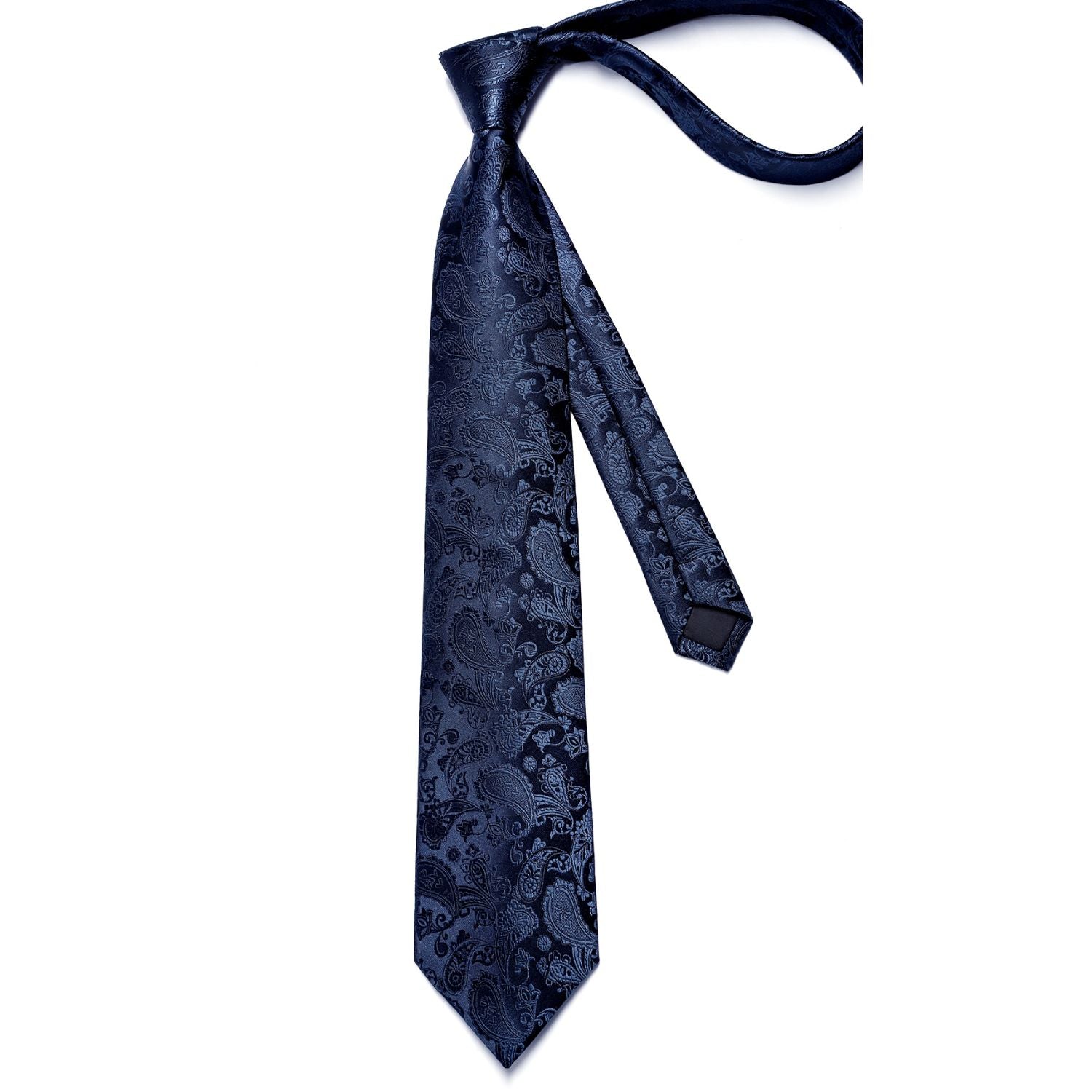 Paisley Tie Handkerchief Cufflinks - C4-NAVY BLUE