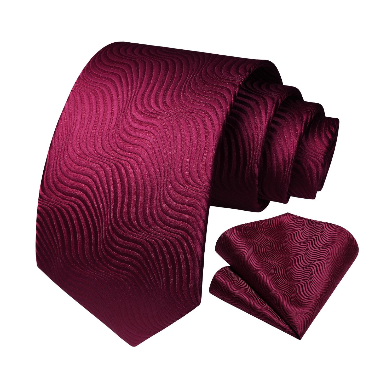 Houndstooth Tie Handkerchief Set - B-05 BURGUNGY 2