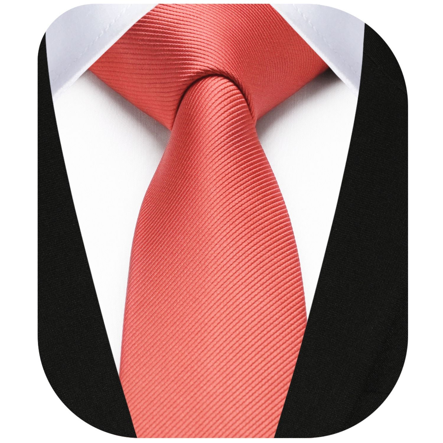 Solid 2.17'' Skinny Formal Tie - E-CORAL PINK