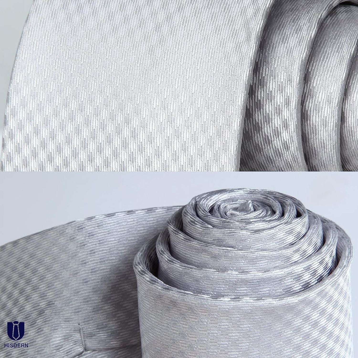 Plaid Tie Handkerchief Clip - 01 SILVER