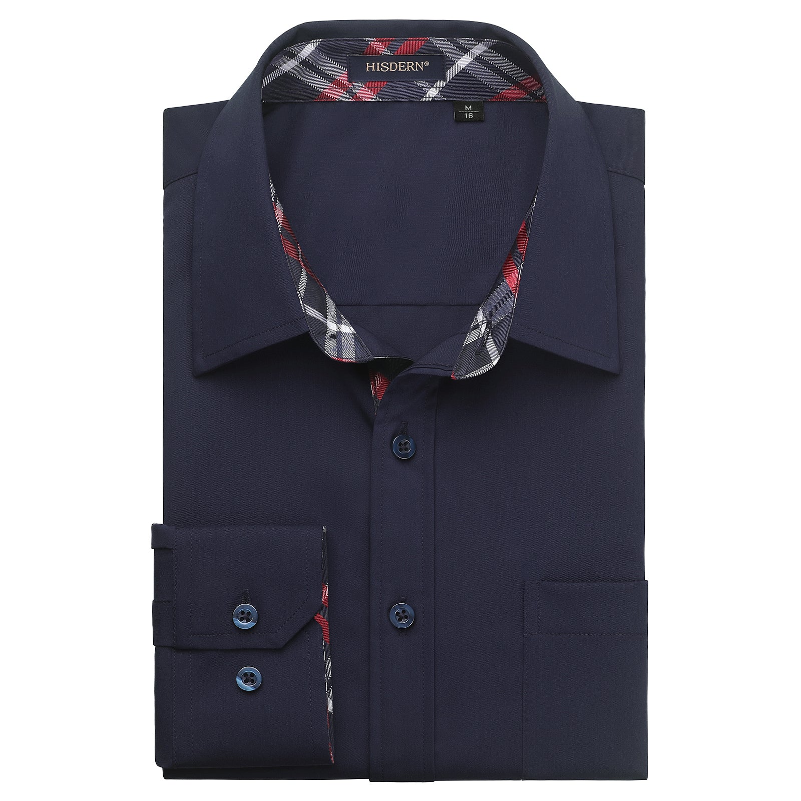 Casual Formal Shirt with Pocket - 17-NAVY BLUE