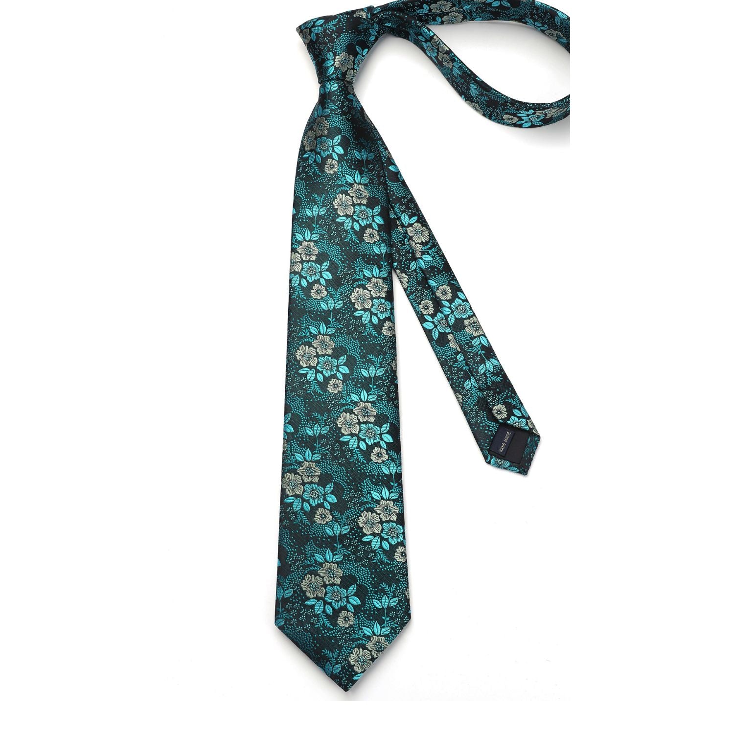 Floral Tie Handkerchief Cufflinks - 1-NAVY BLUE FLORAL