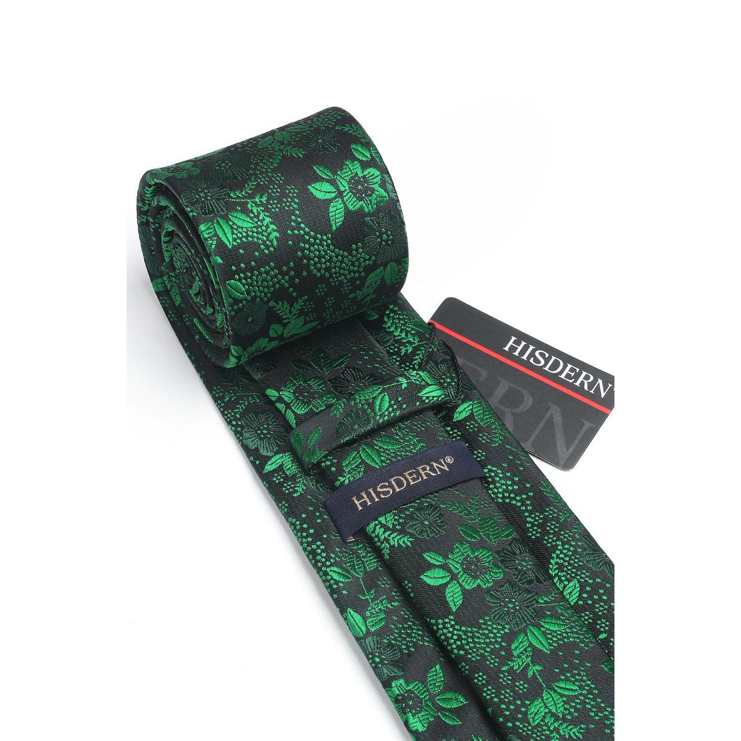Floral Tie Handkerchief Set - X-GREEN