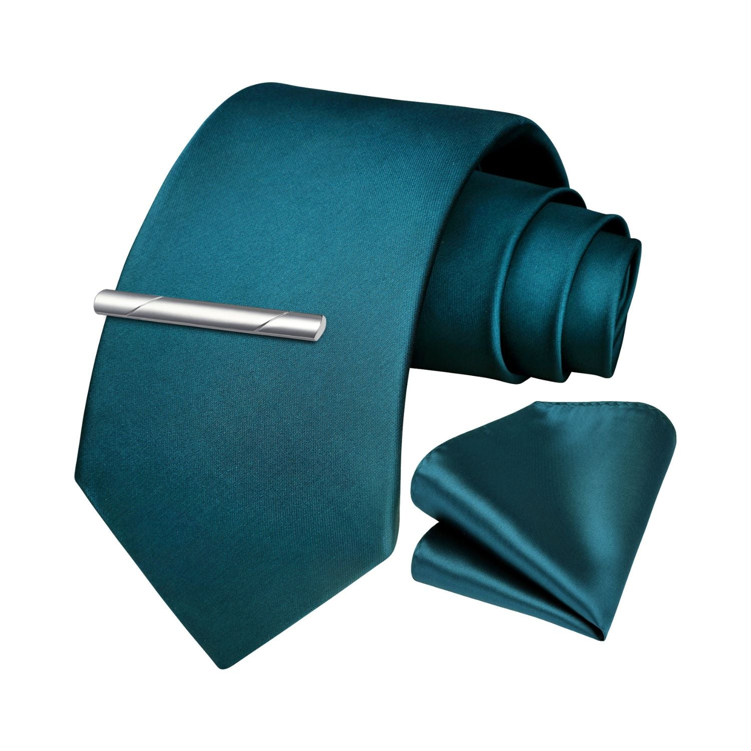 Solid Tie Handkerchief Clip - DARK GREEN-1