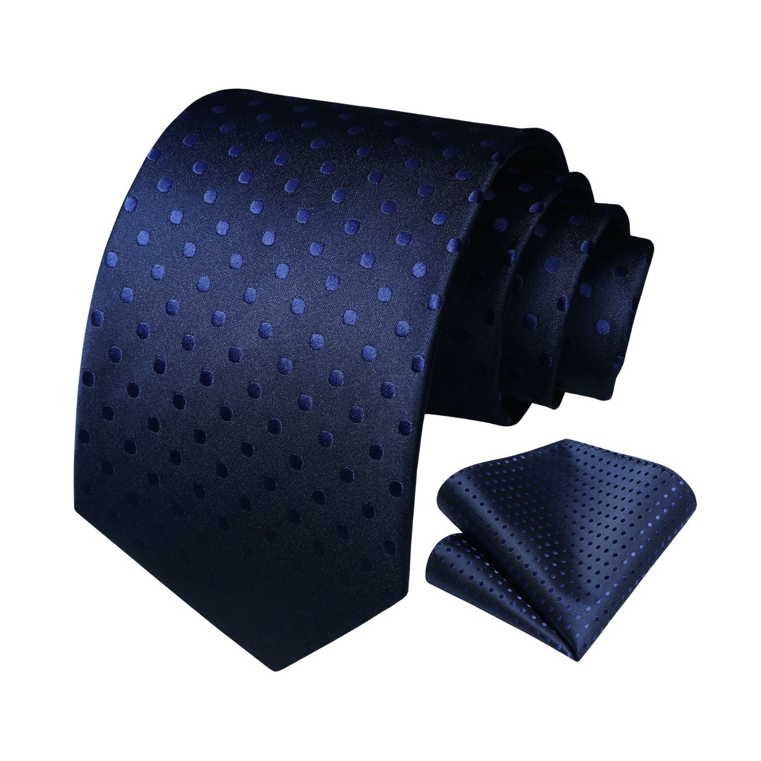 Polka Dot Tie Handkerchief Set - B3-BLUE POLKA DOT