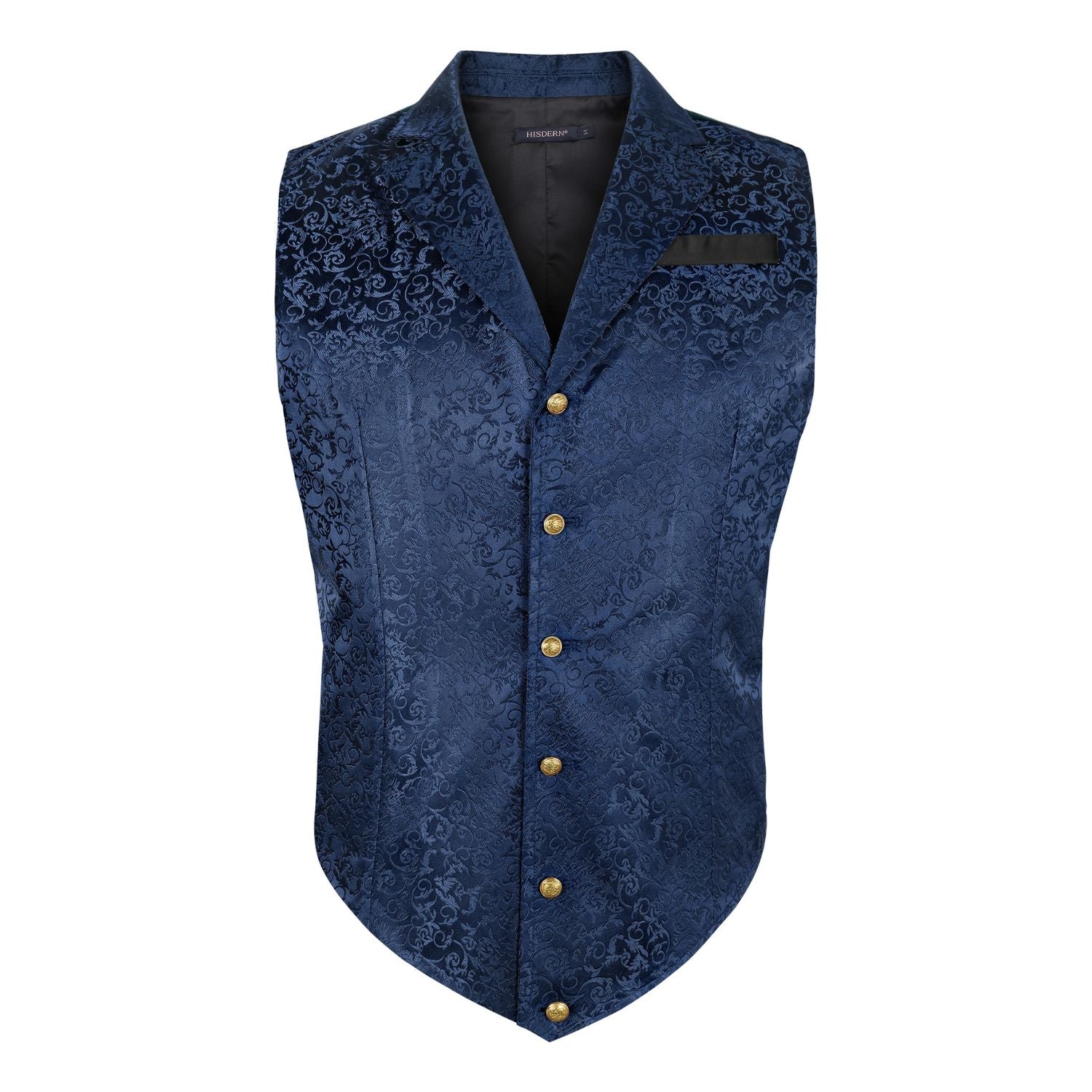 Gothic Lapel Vest for Men - NAVY BLUE