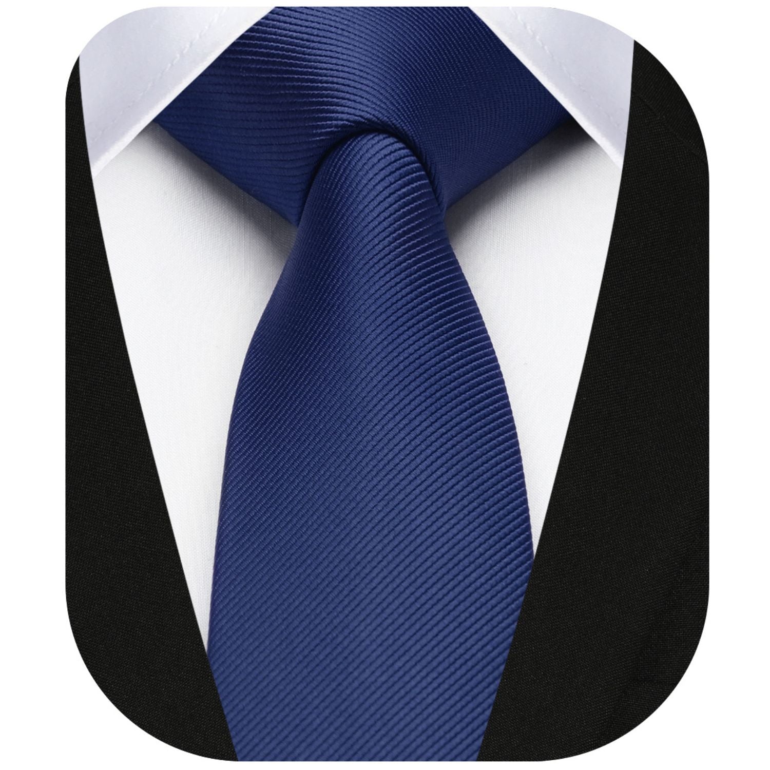 Solid 2.17'' Skinny Formal Tie - B1-NAVY BLUE