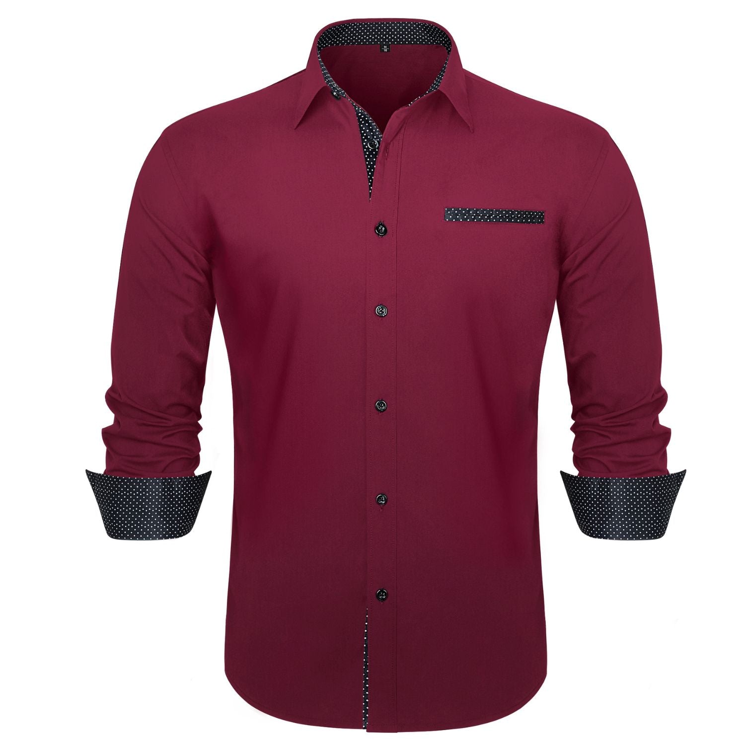 Casual Formal Shirt with Pocket - RED/BLACK