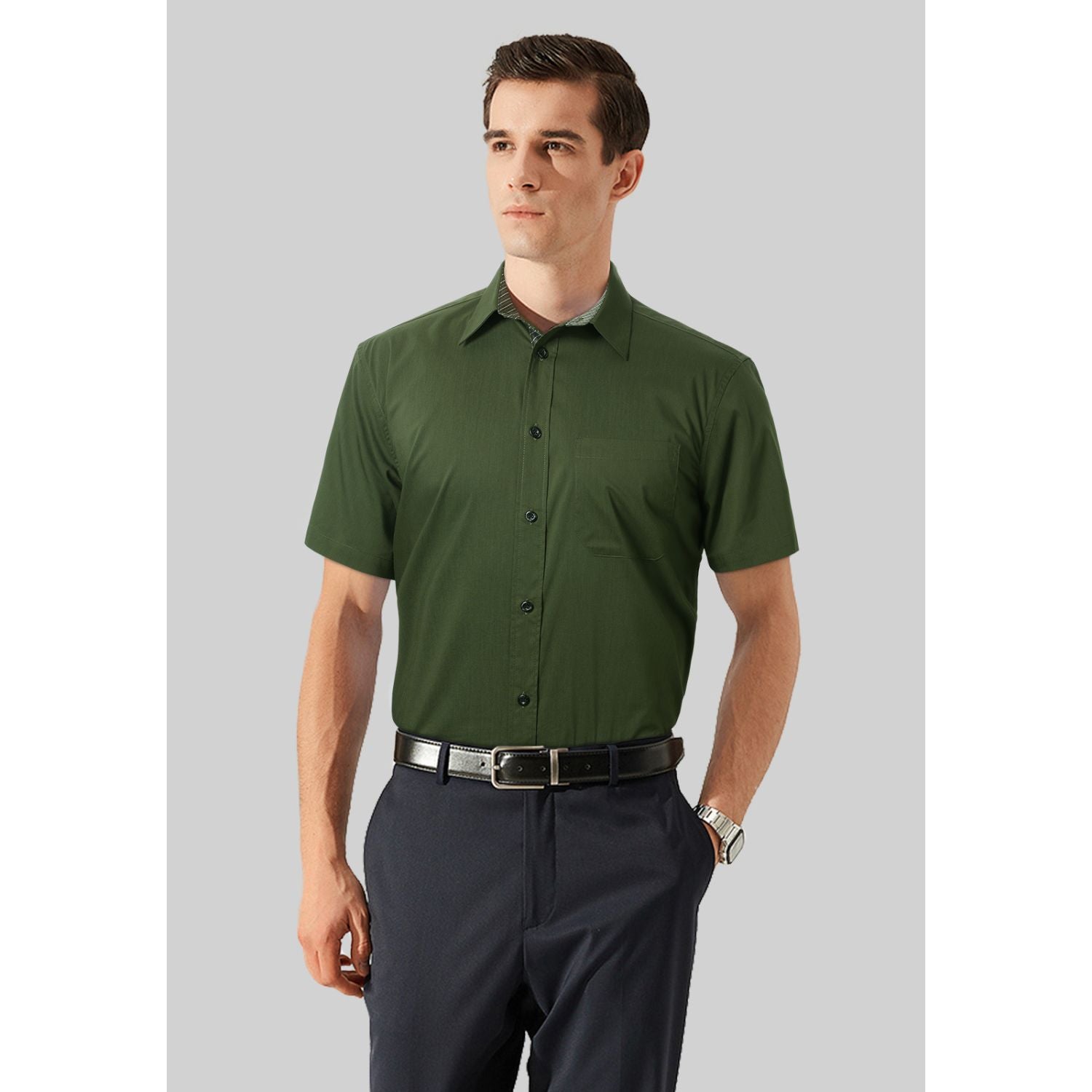Men's Short Sleeve with Pocket - B1-GREEN